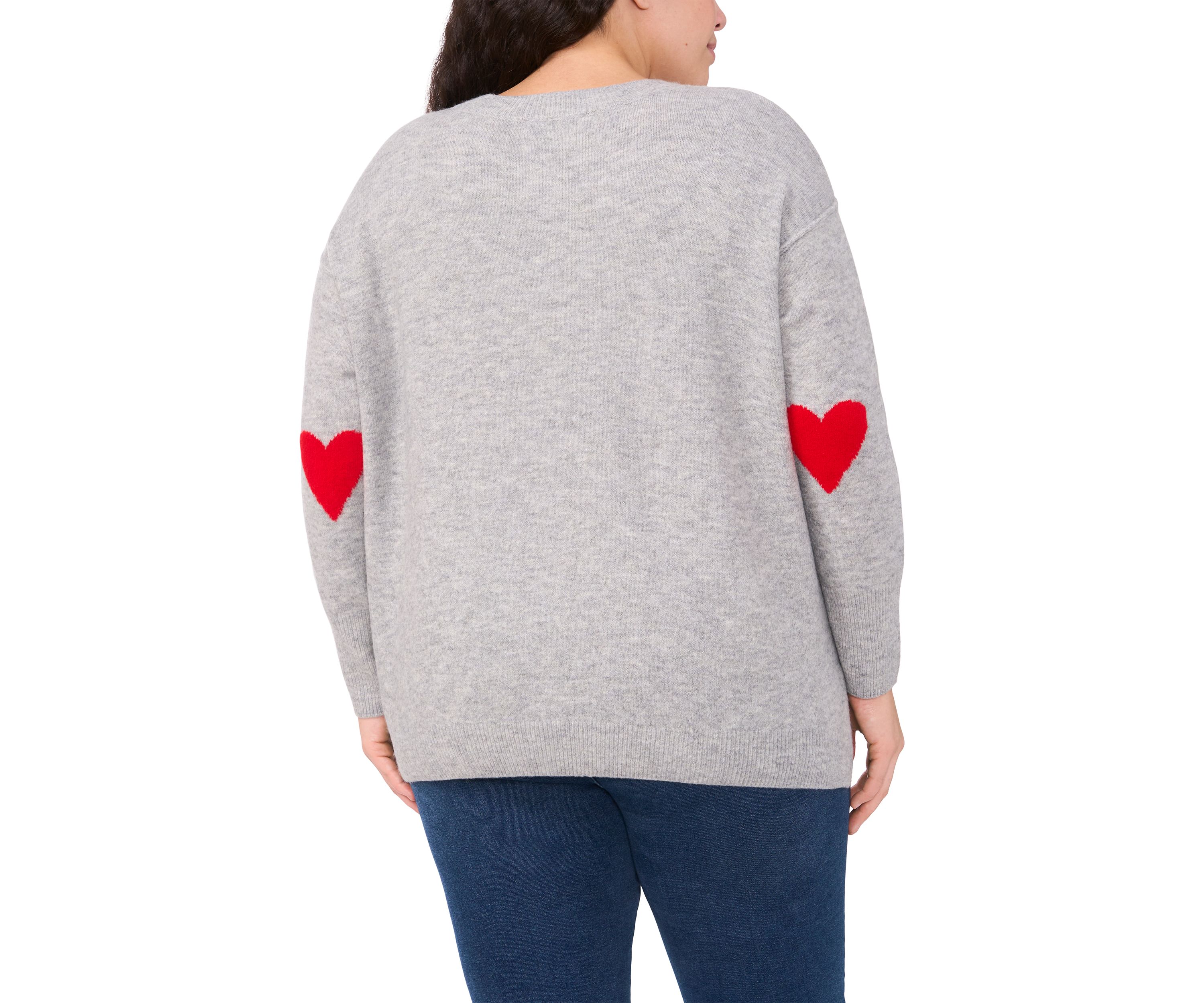 Plus Size Heart Elbow Sweater 