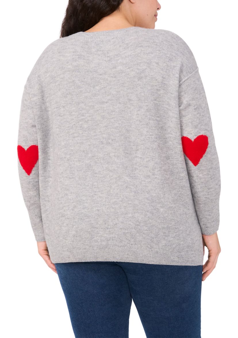 Plus Size Heart Elbow Sweater 
