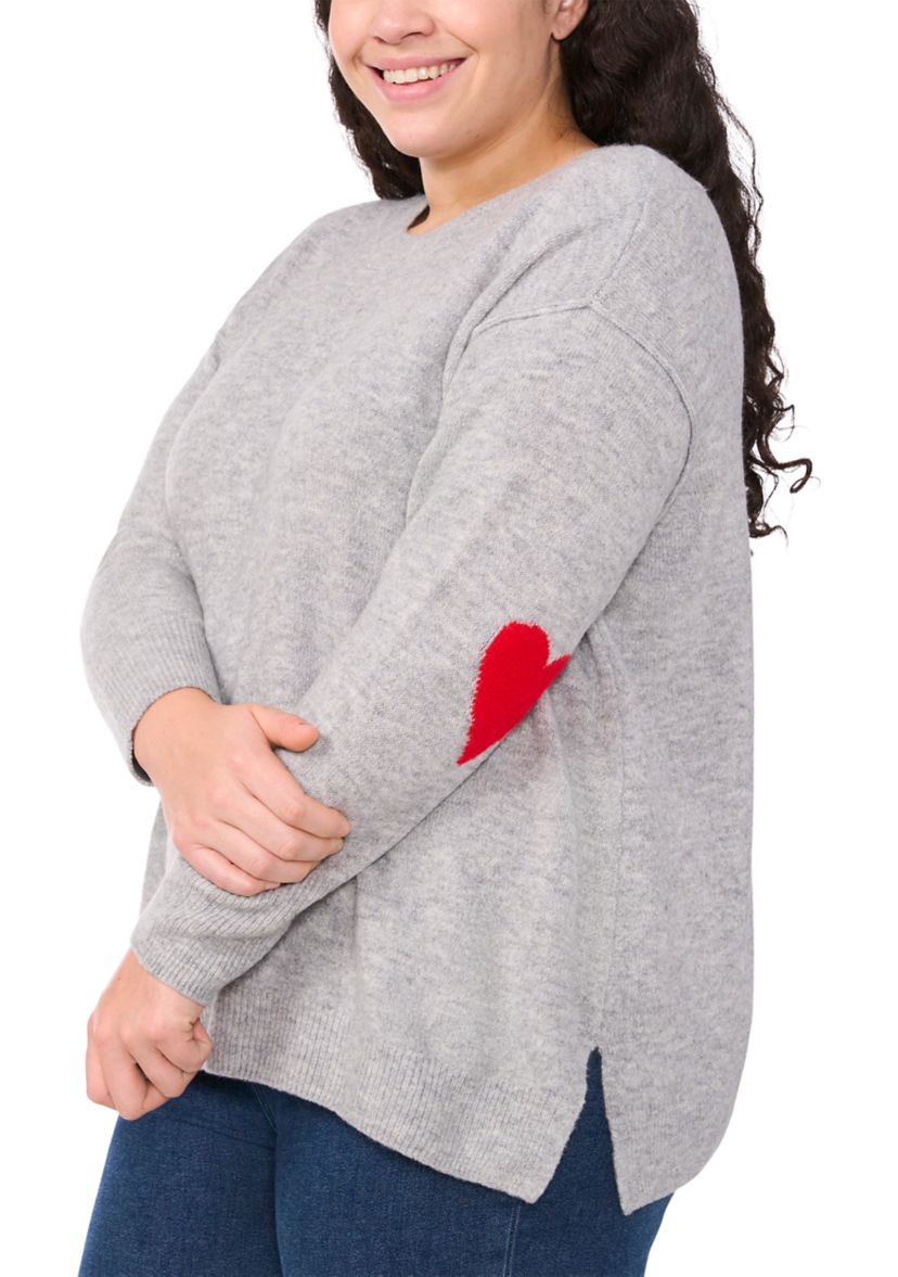 Plus Size Heart Elbow Sweater 