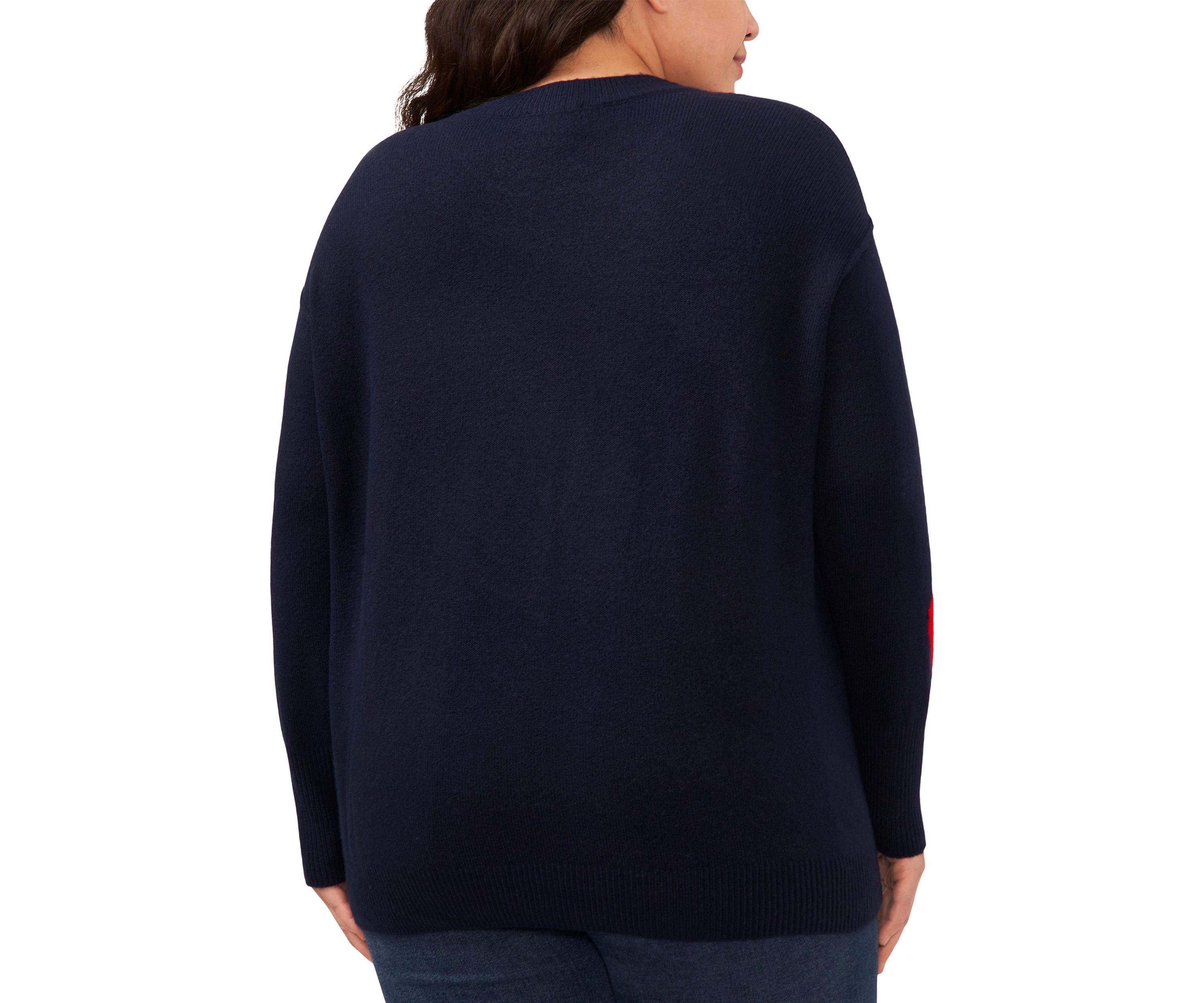 Plus Size Long Sleeve Valentines Day Heart Sweater