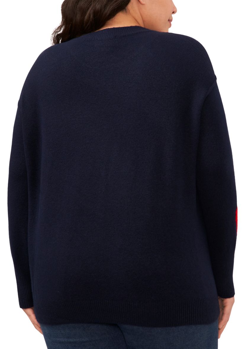 Plus Size Long Sleeve Valentines Day Heart Sweater
