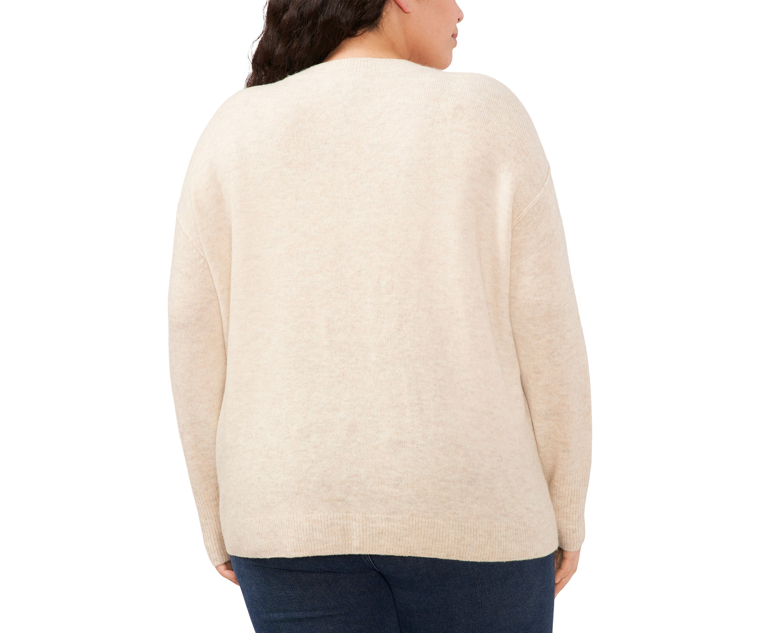Plus Size Long Sleeve V Day Heart Sweater