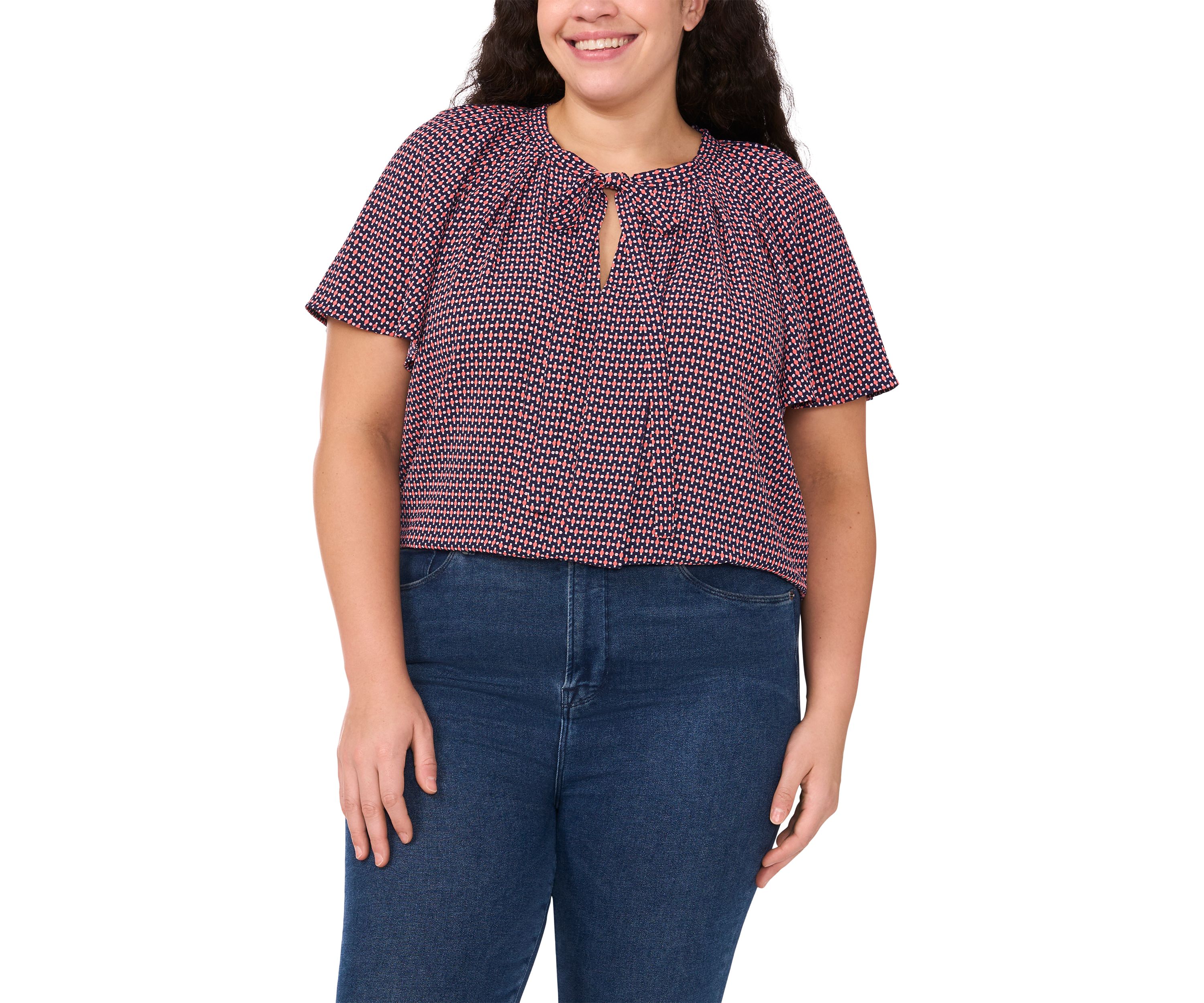 Plus Size Woven Printed Blouse