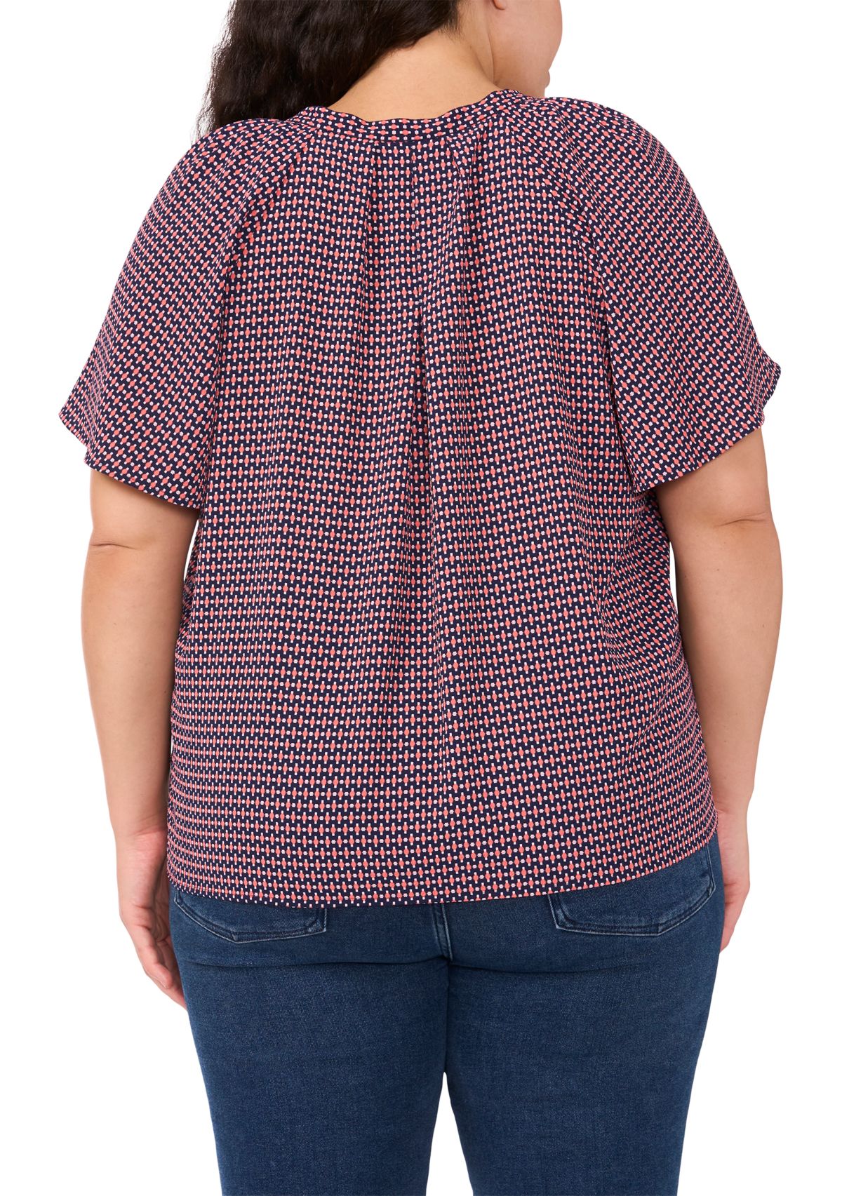 Plus Size Woven Printed Blouse