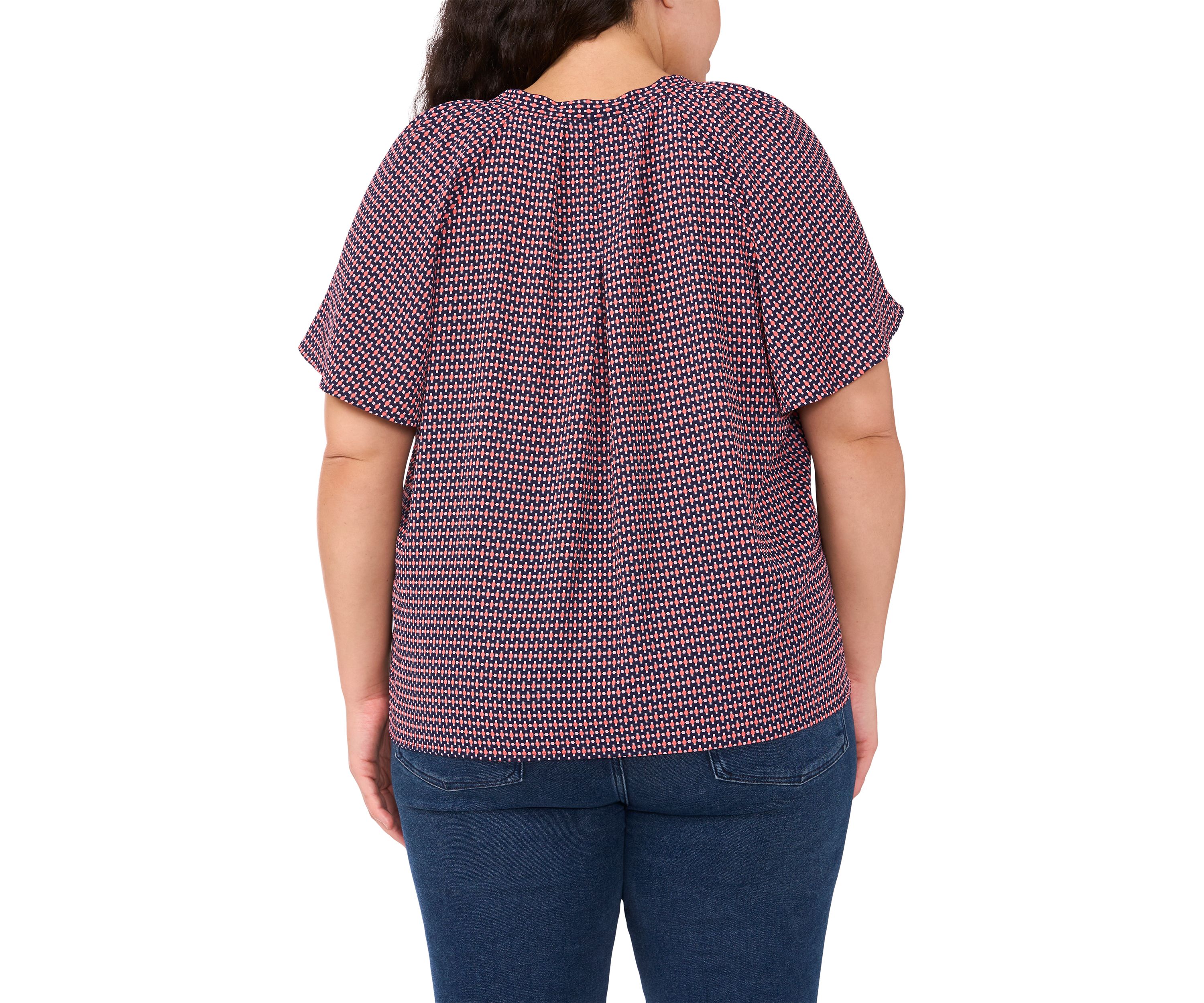 Plus Size Woven Printed Blouse