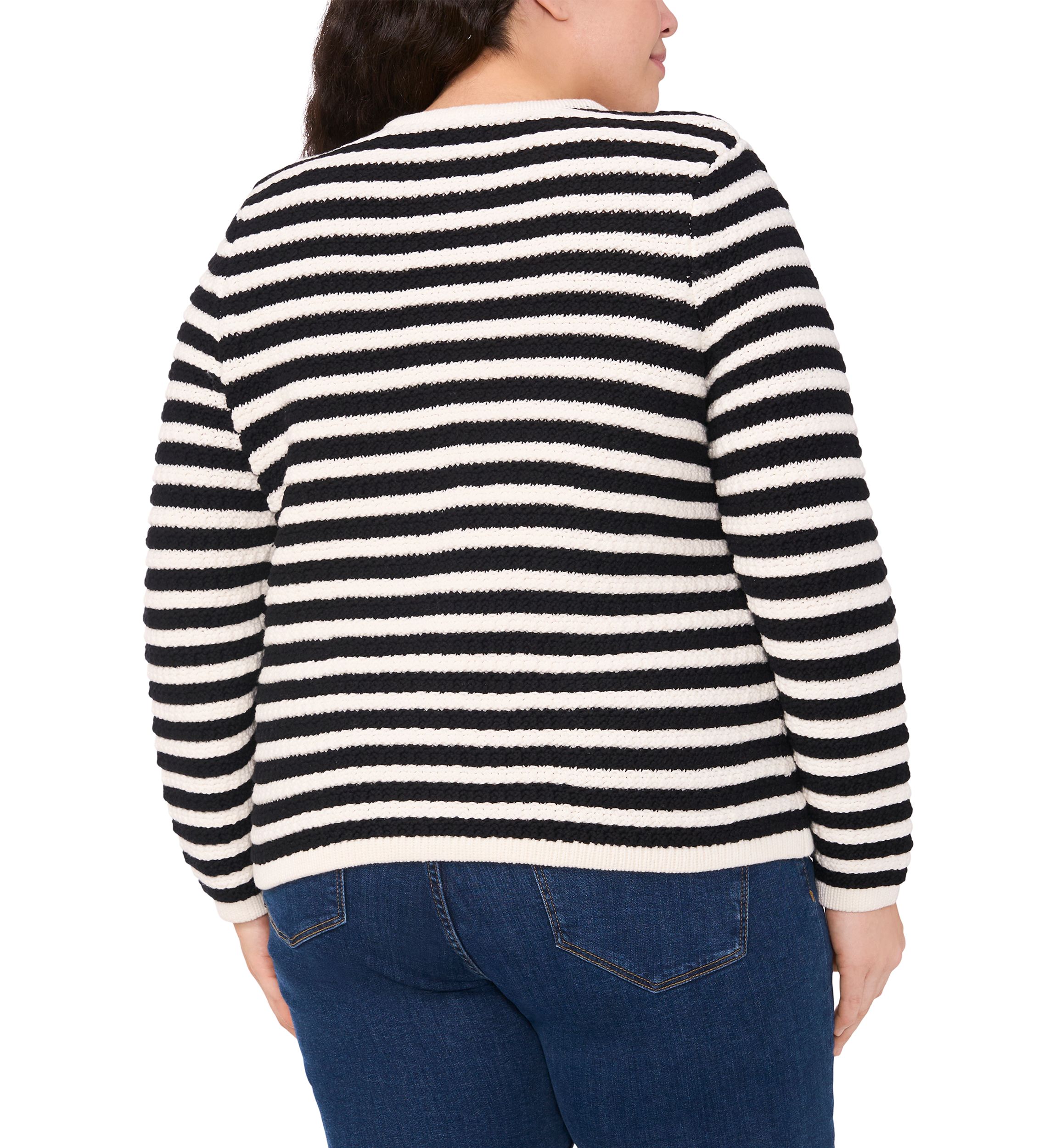 Plus Size Striped Cardigan Jacket 