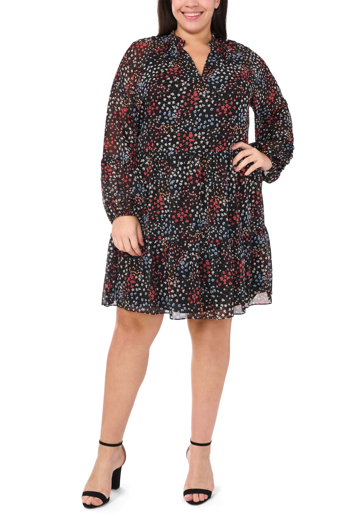 Plus Size Long Sleeve Babydoll Dress