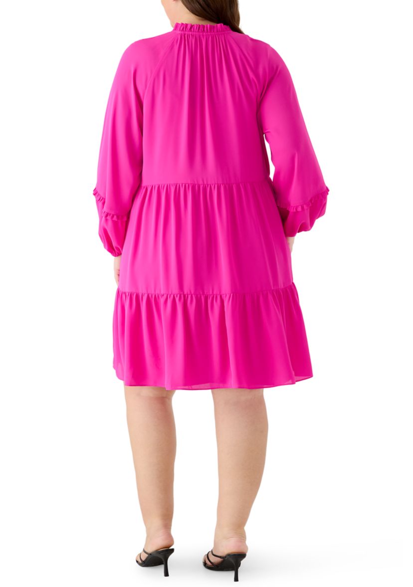 CeCe Plus Size Long Sleeve Babydoll Dress | Belk