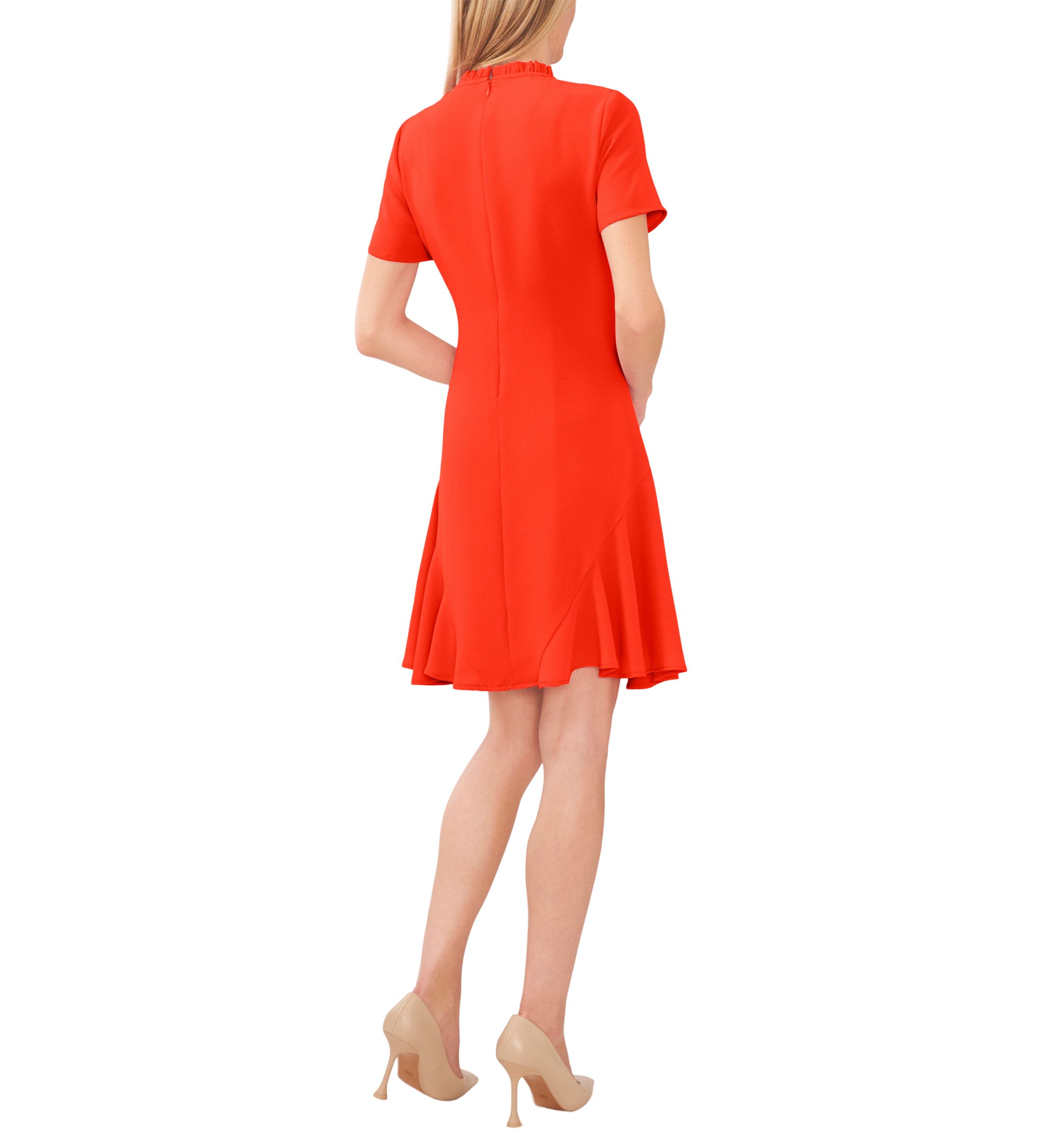Petite Short Sleeve Ruffle Dress