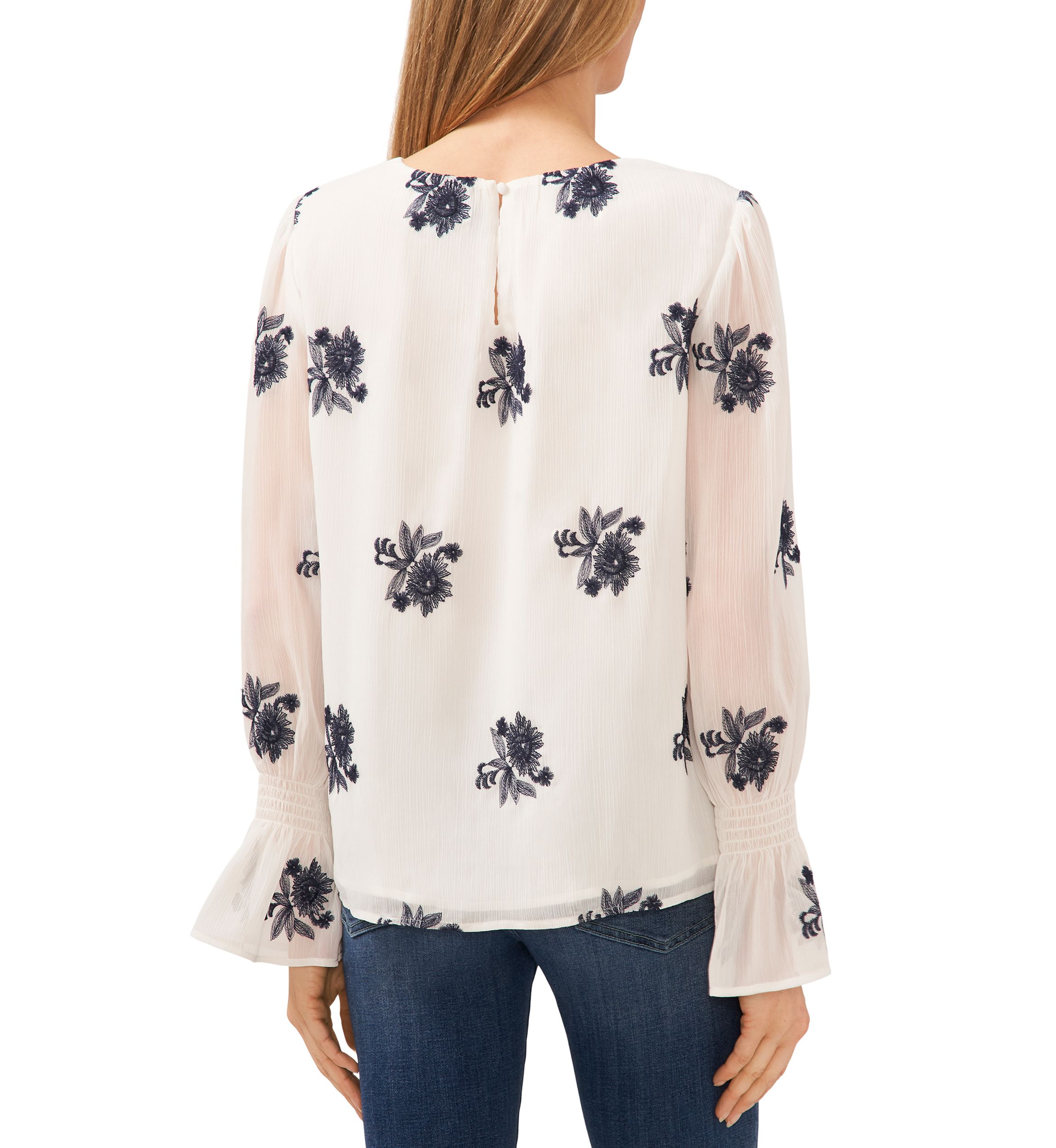Petite Bell Sleeve Floral Blouse