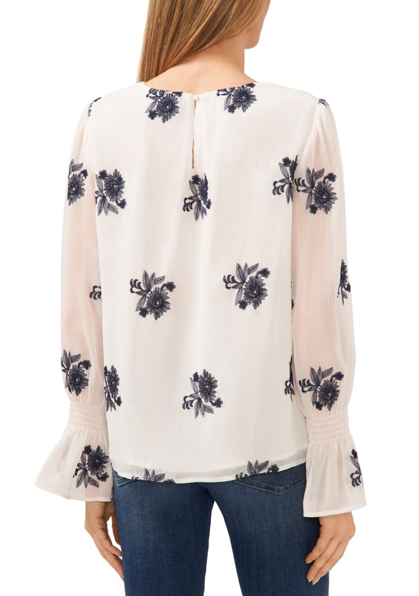 Petite Bell Sleeve Floral Blouse