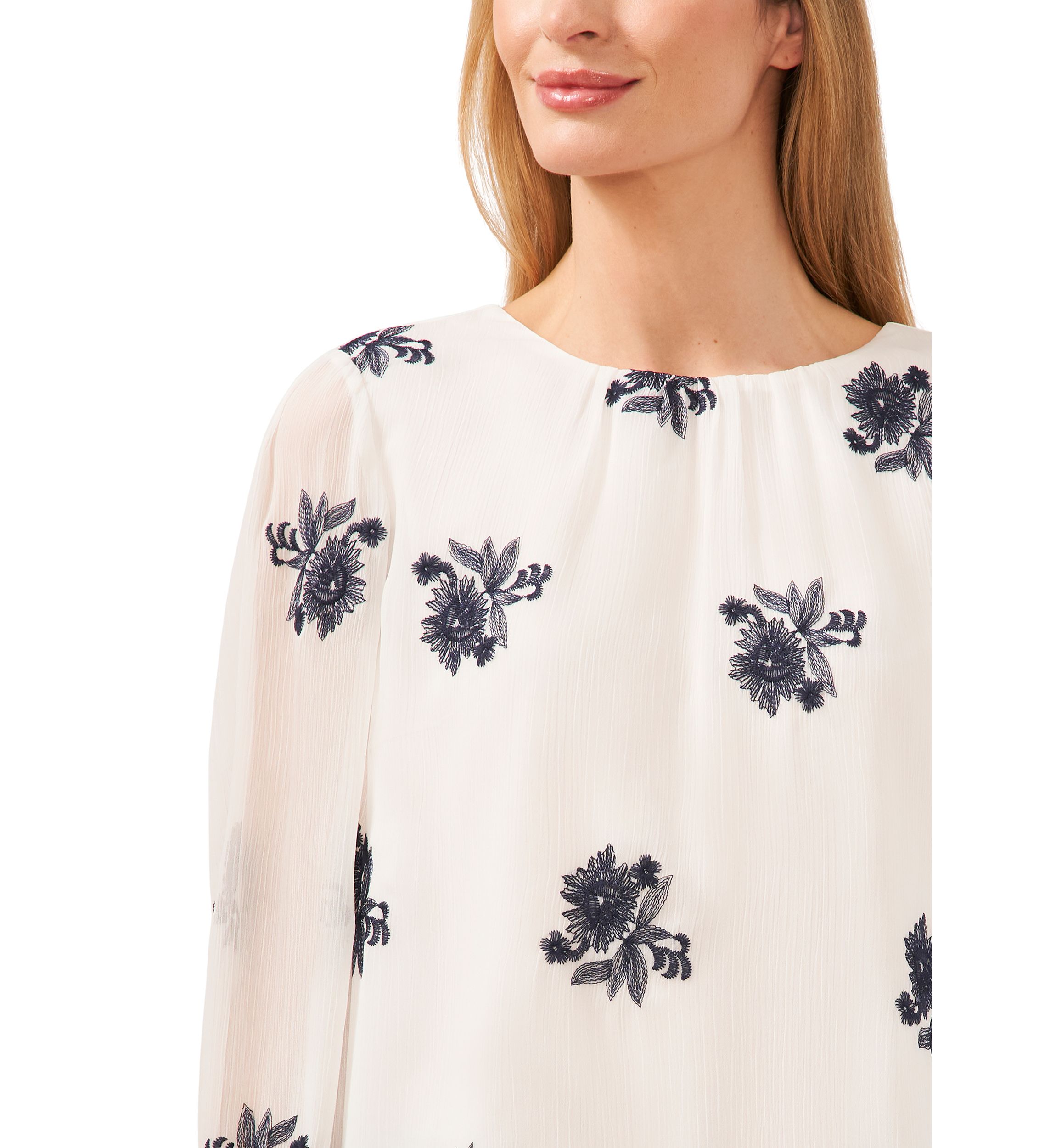 Petite Bell Sleeve Floral Blouse