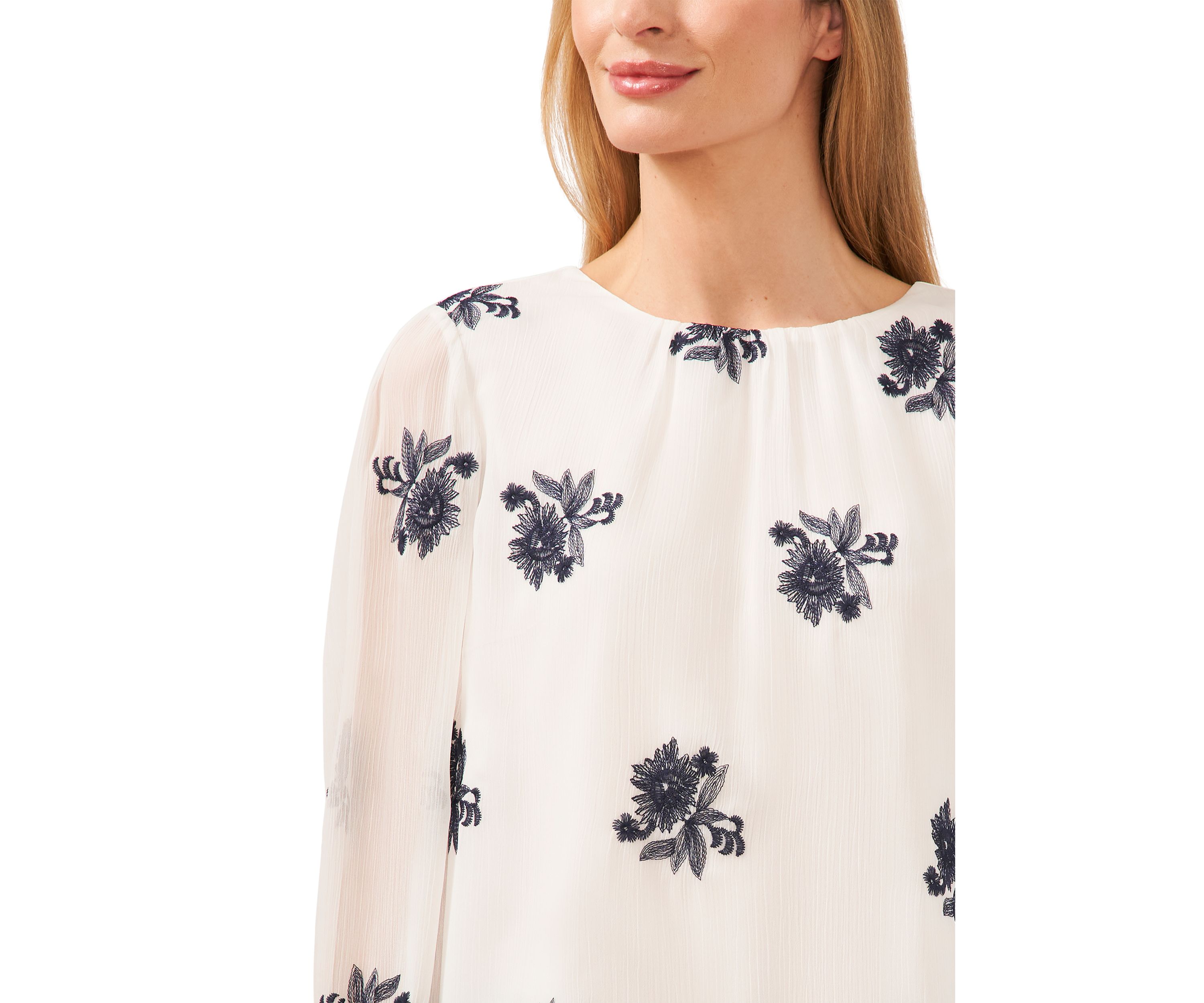 Petite Bell Sleeve Floral Blouse