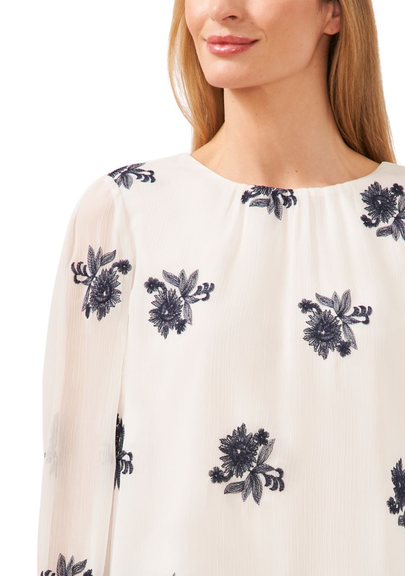 Petite Bell Sleeve Floral Blouse