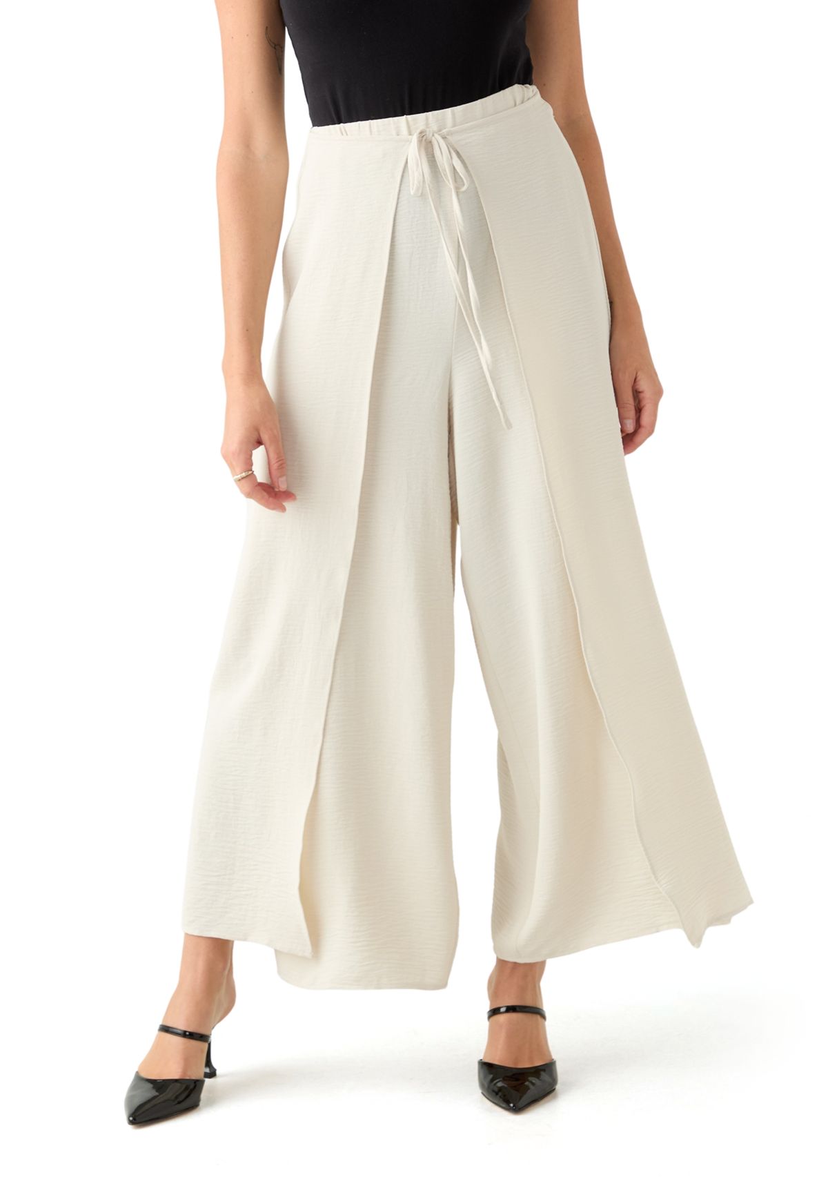 Petite Side Overlap Self Tie Pants