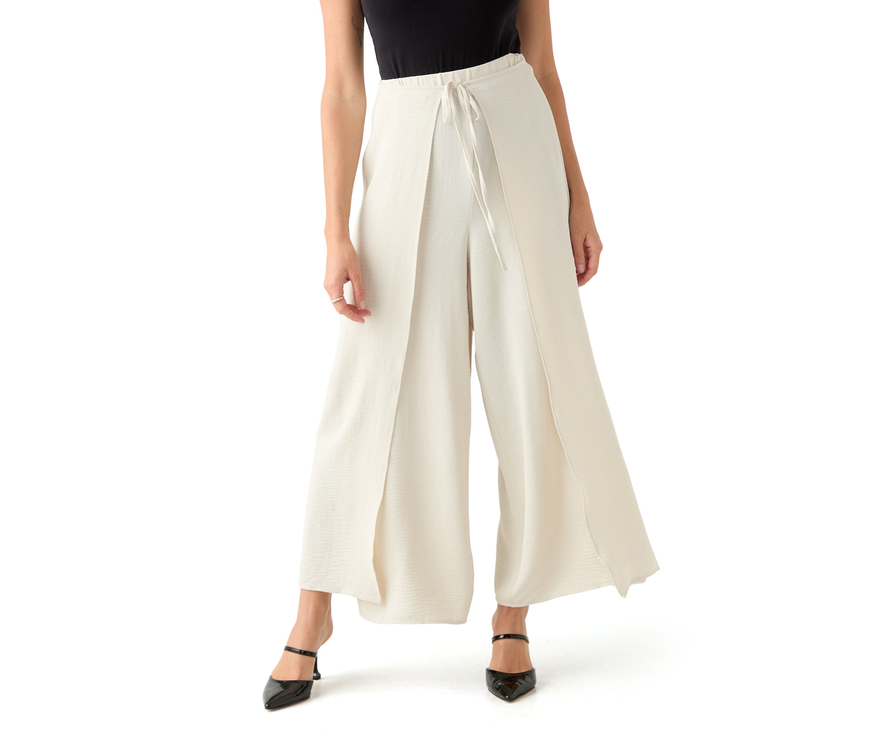 Petite Side Overlap Self Tie Pants