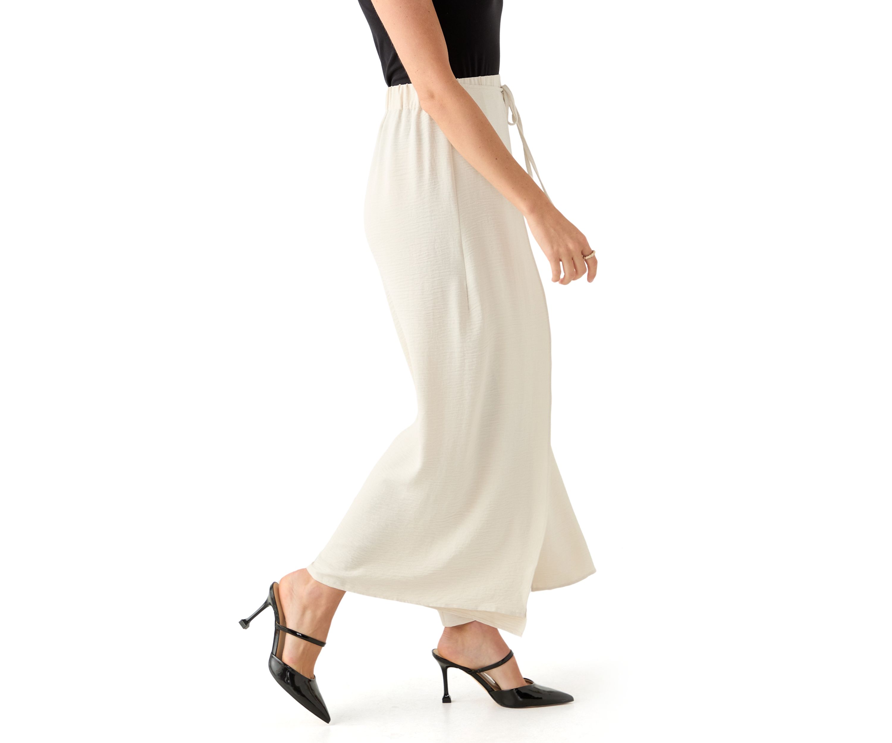 Petite Side Overlap Self Tie Pants