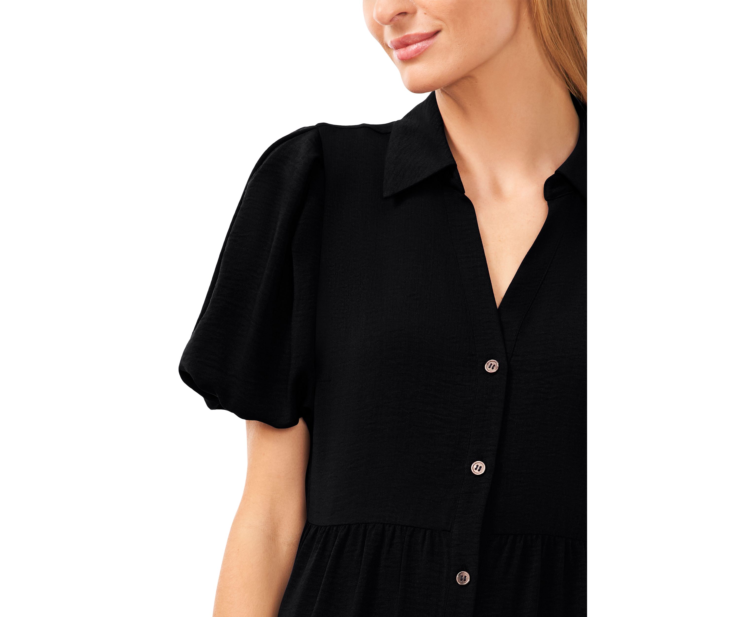Petite Puff Sleeve Tiered Maxi Dress