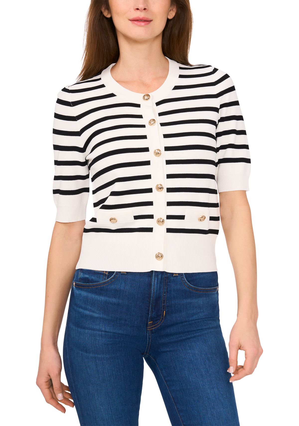 Petite Elbow Sleeve Printed Cardigan 