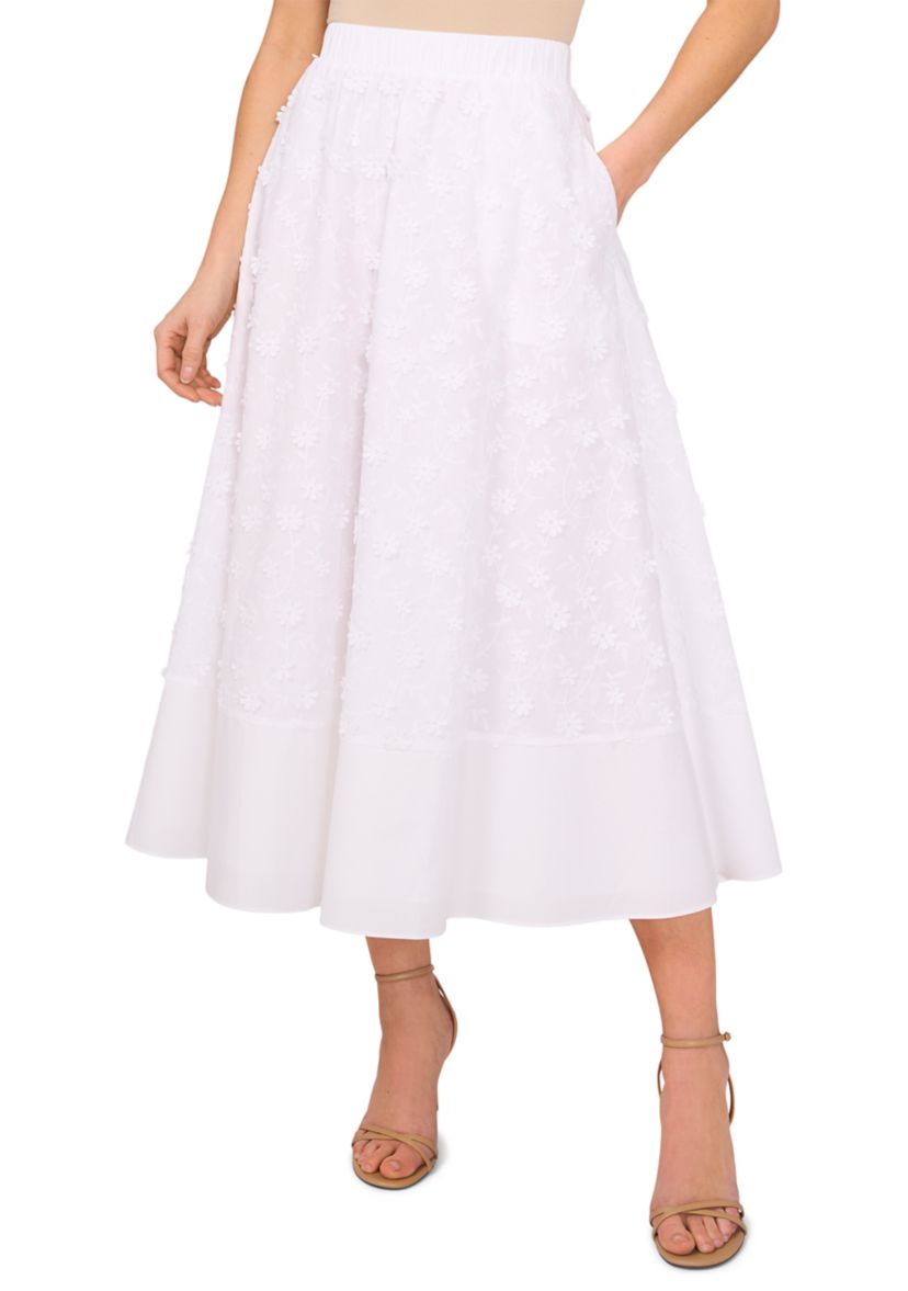 Petite Elastic Waist Midi Skirt