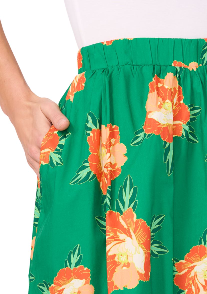 Petite Elastic Waist Midi Skirt