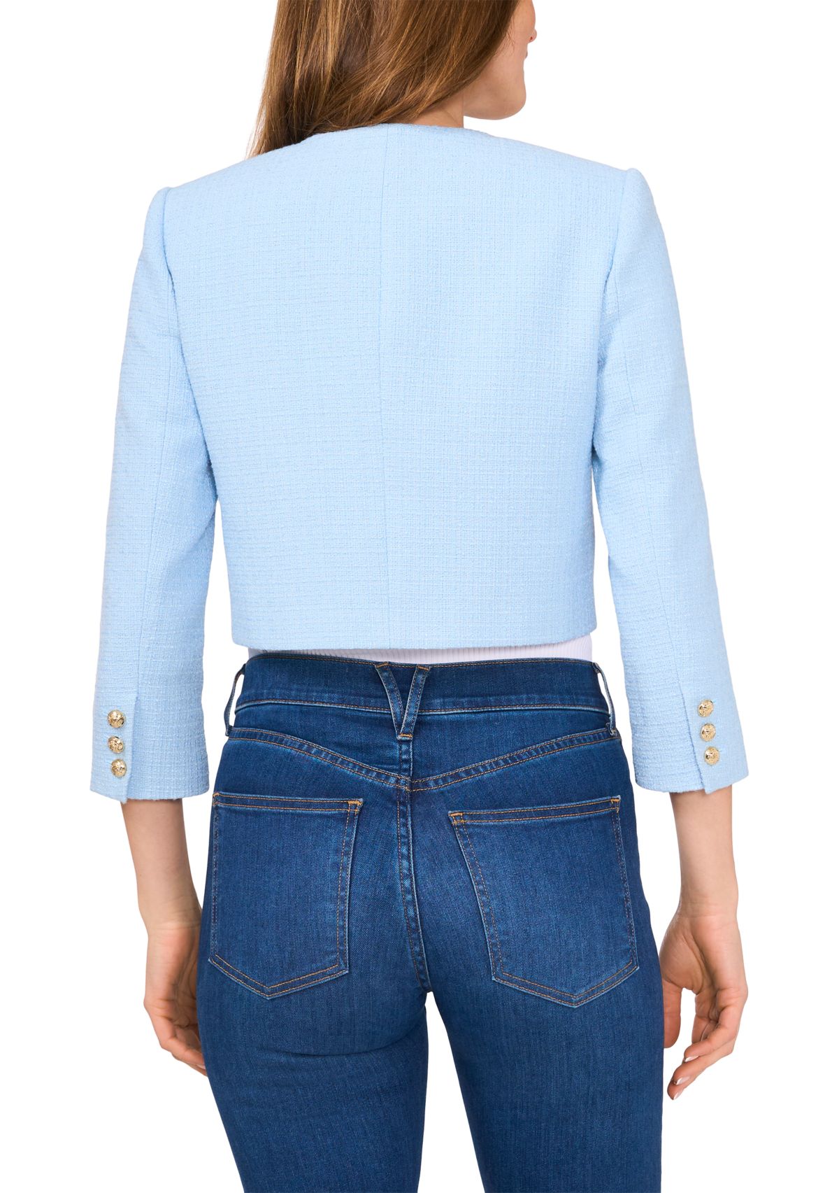 Petite Long Sleeve Collarless Jacket 