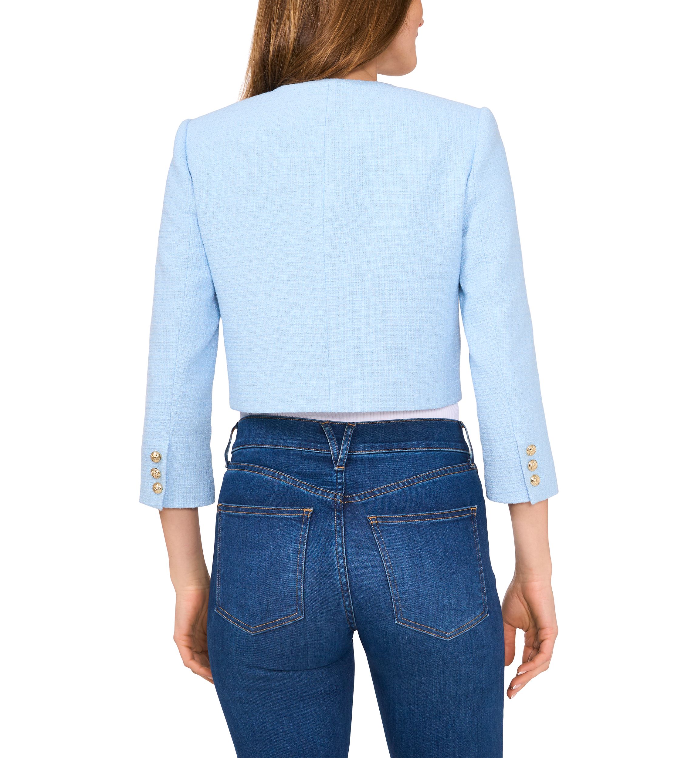 Petite Long Sleeve Collarless Jacket 