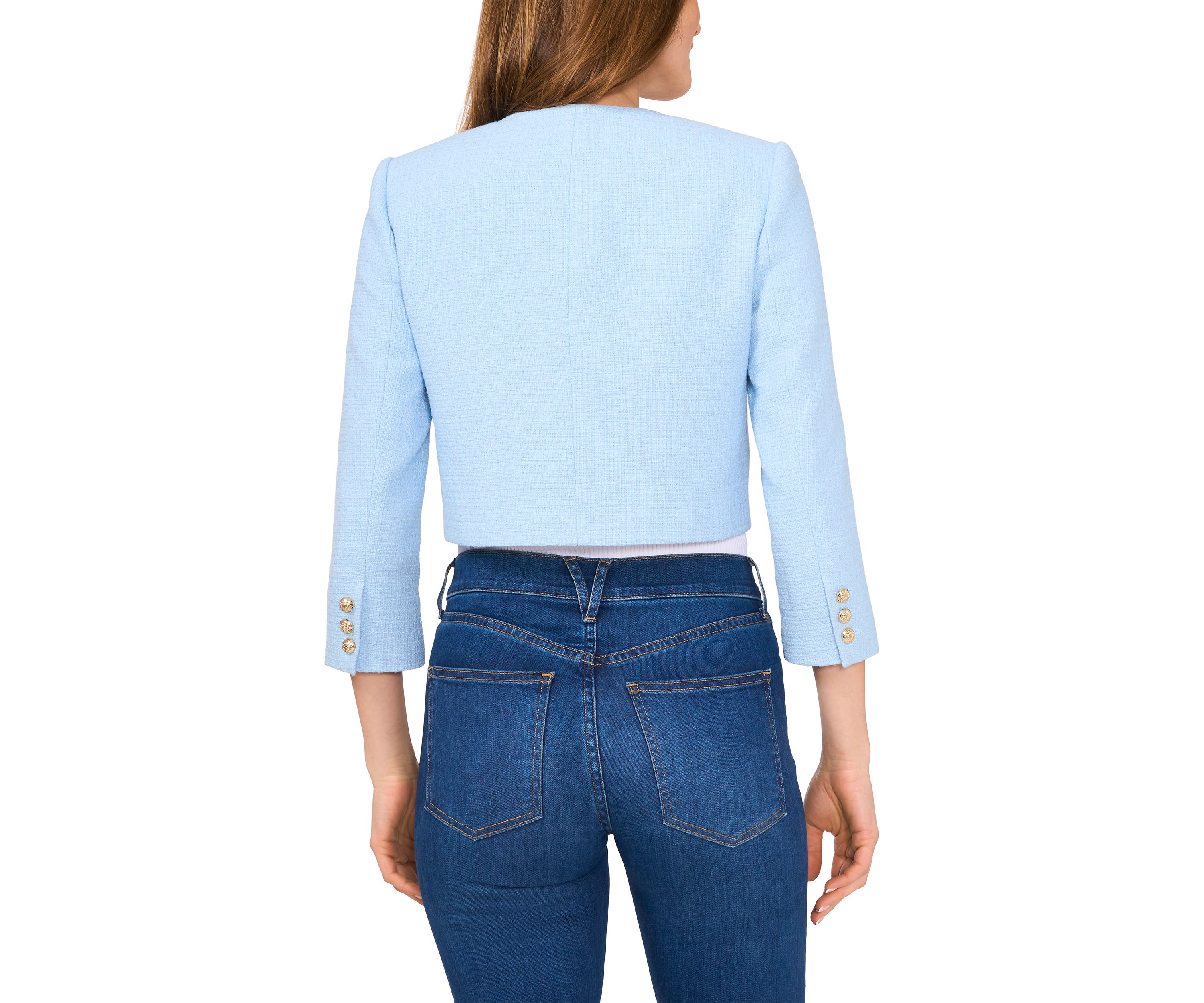 Petite Long Sleeve Collarless Jacket 