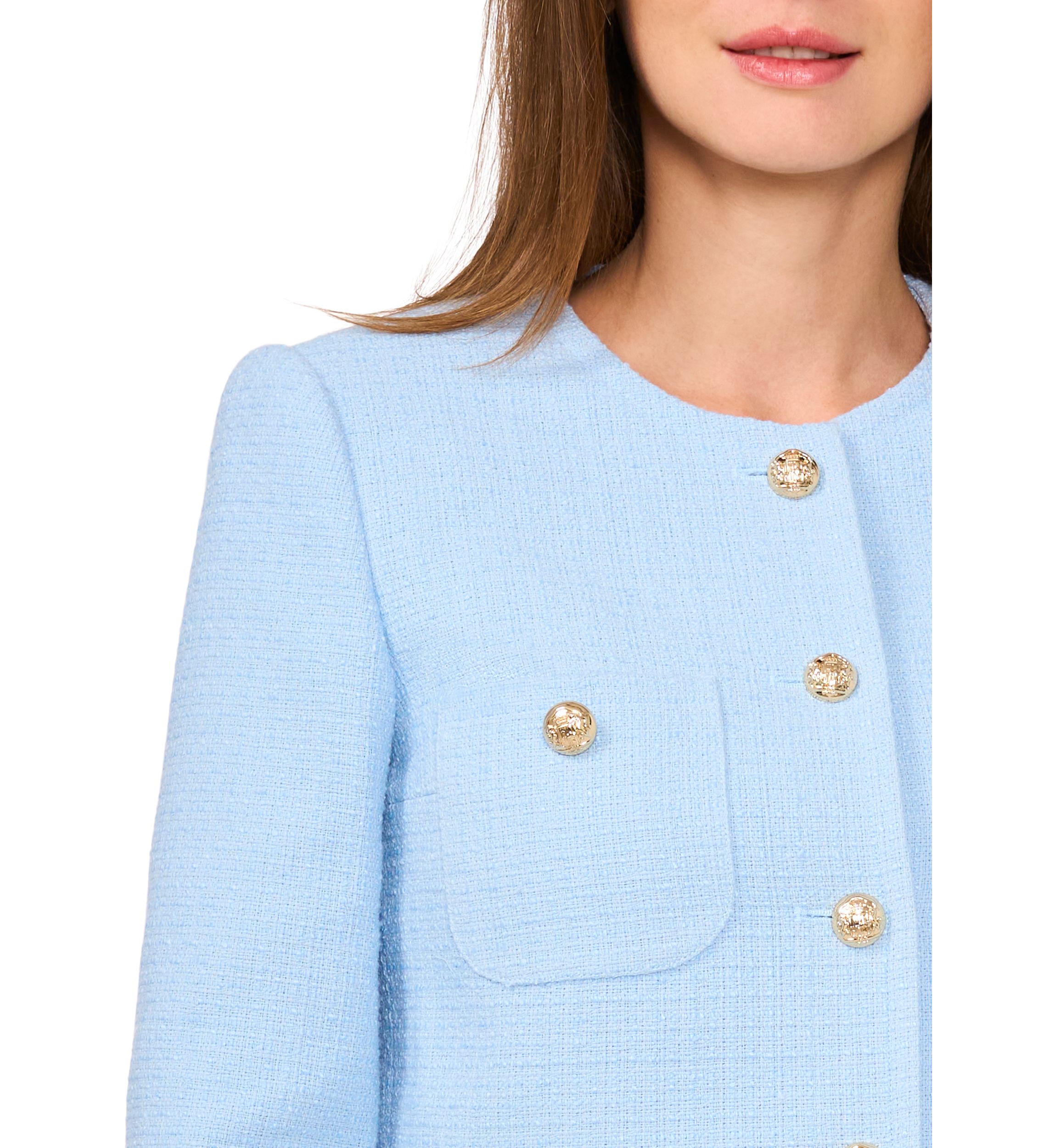 Petite Long Sleeve Collarless Jacket 