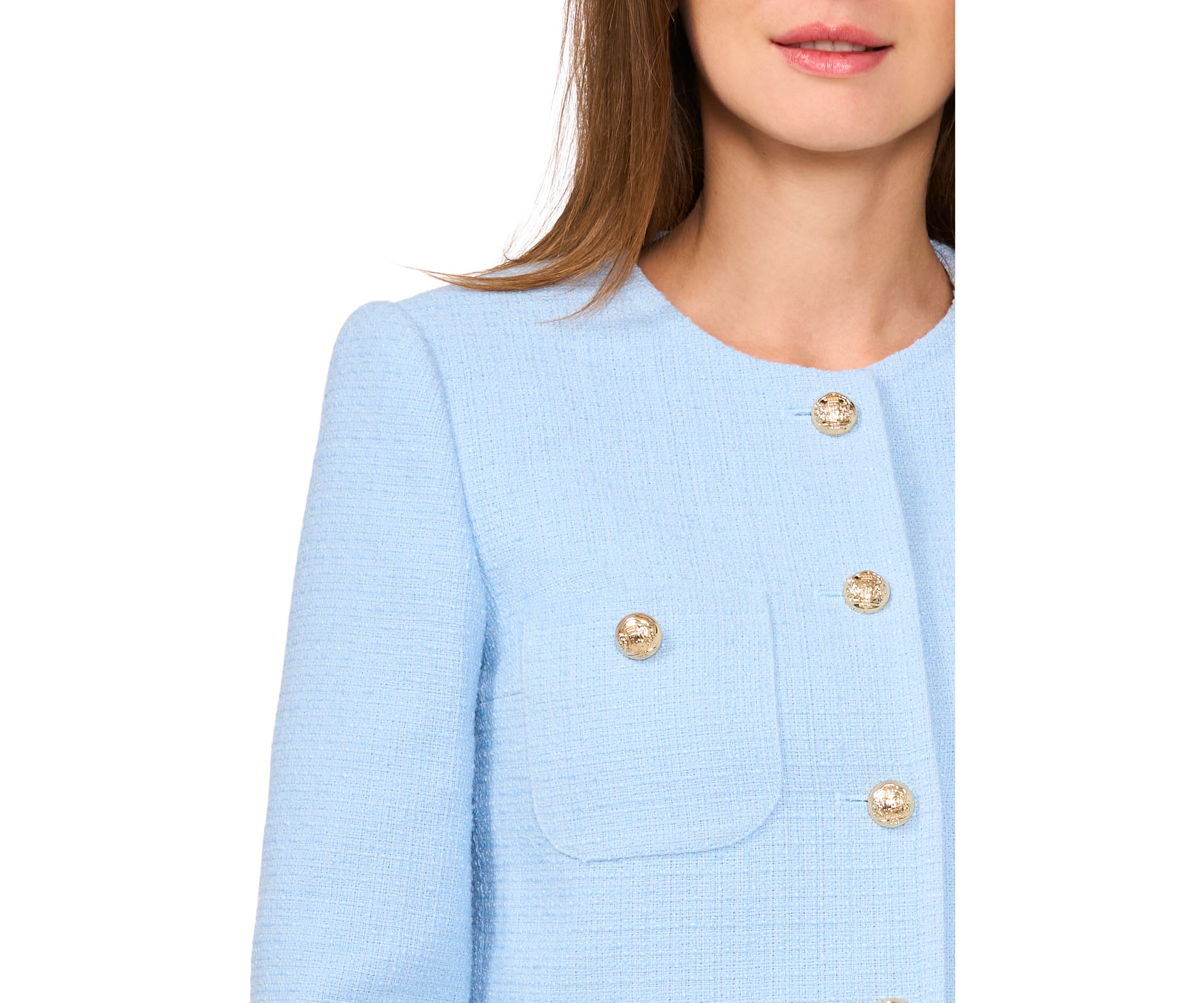 Petite Long Sleeve Collarless Jacket 