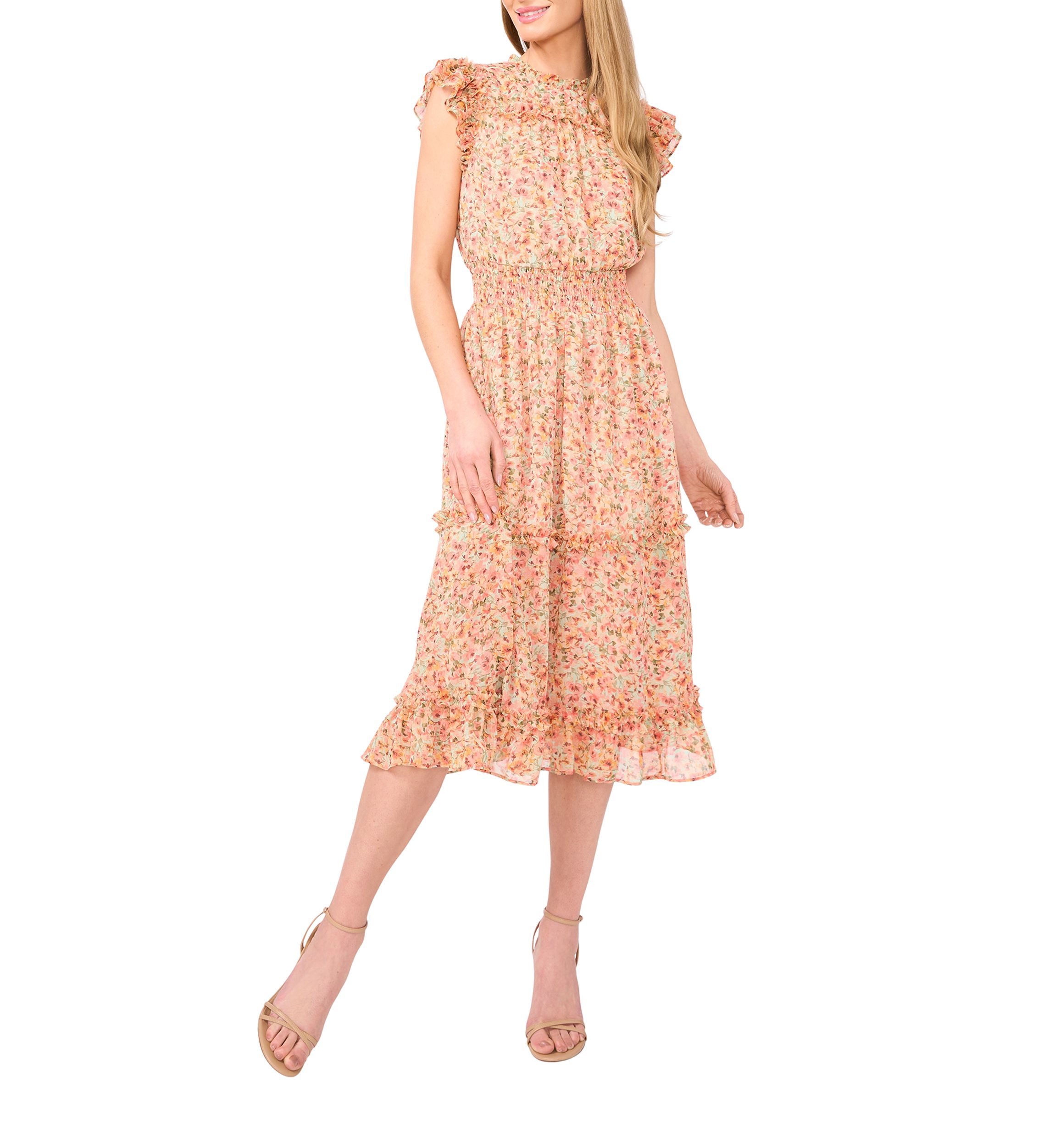 Petite Printed Midi Dress