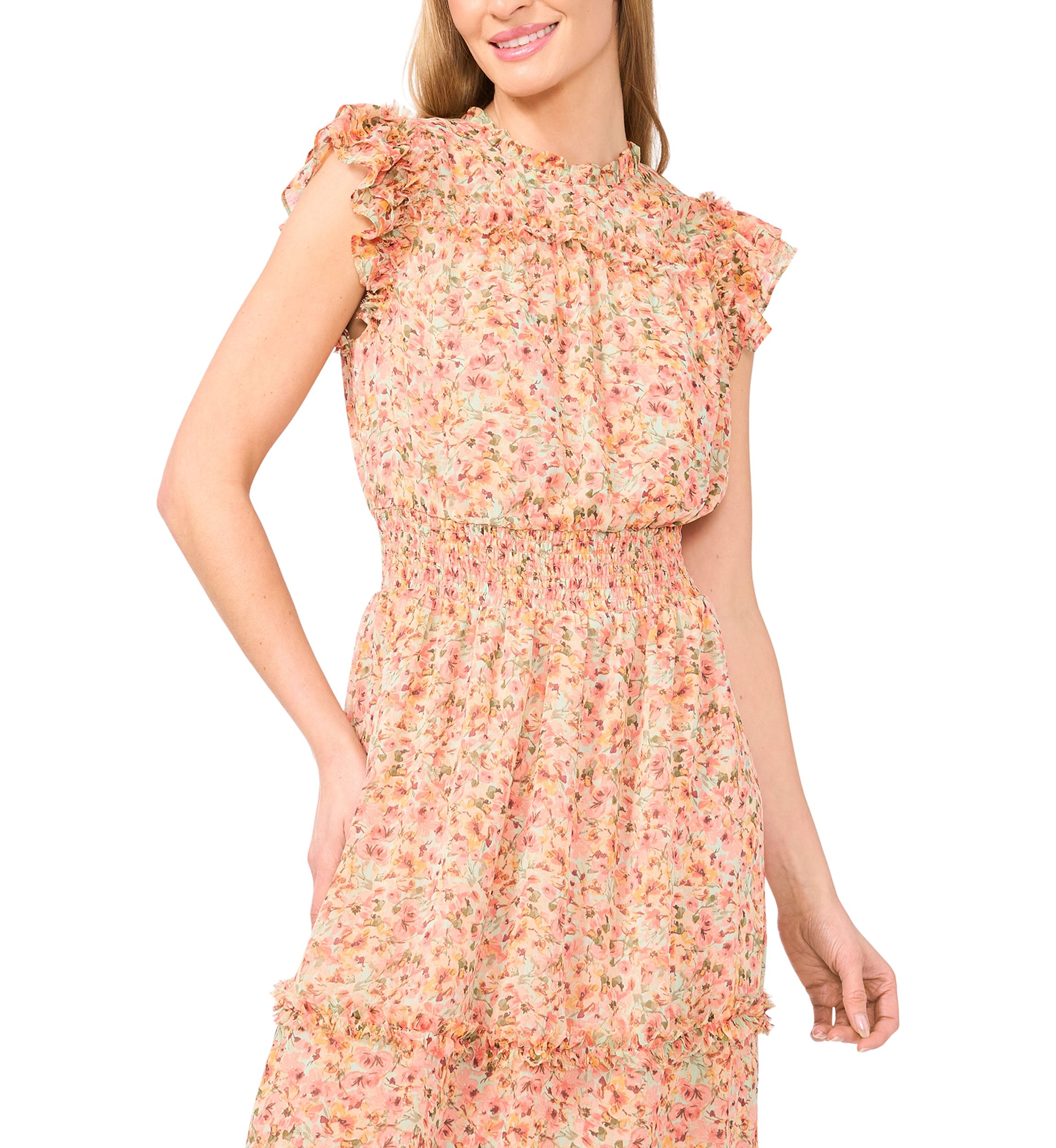 Petite Printed Midi Dress