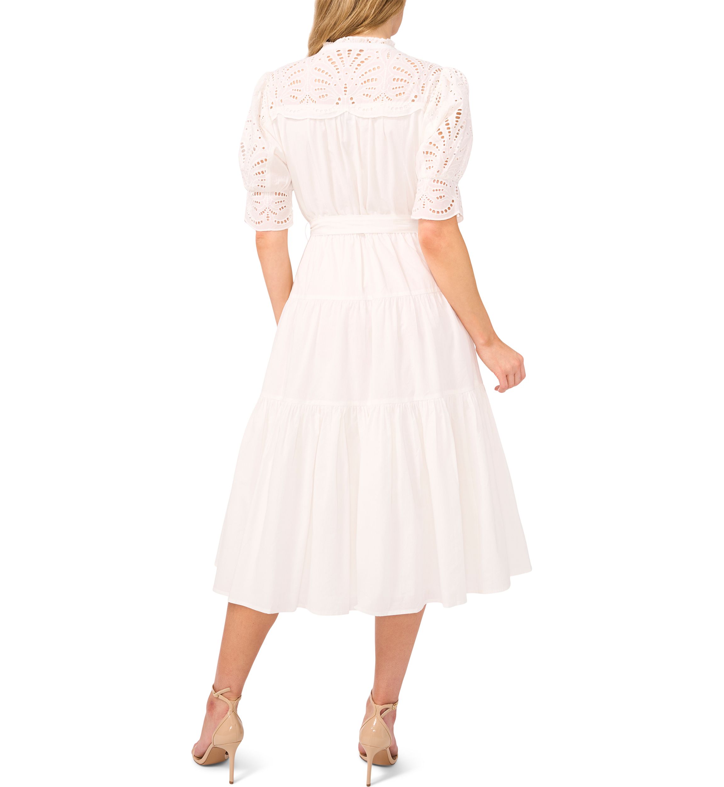 Petite Eyelet Midi Dress 