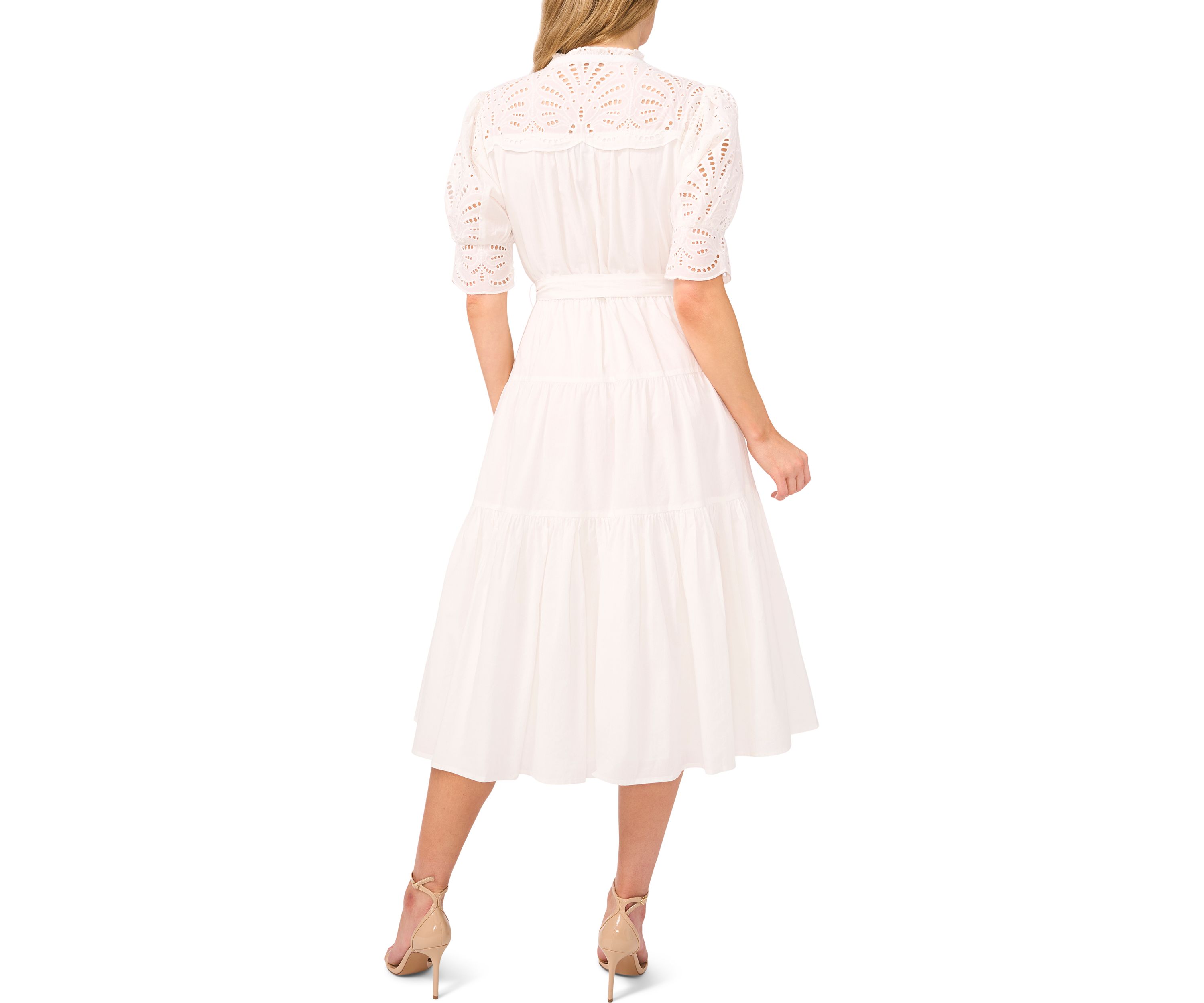 Petite Eyelet Midi Dress 