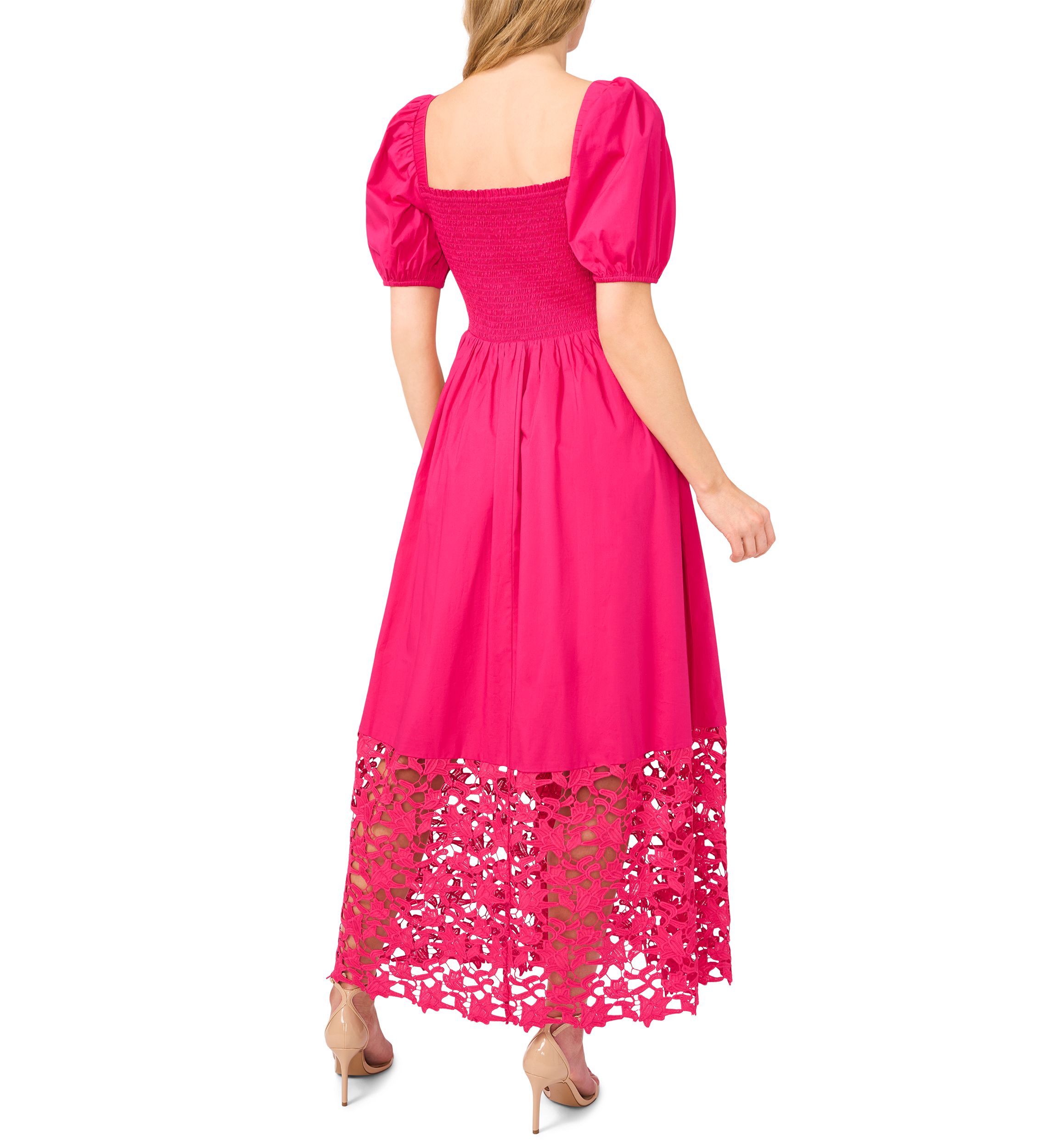 Petite Square Neck Eyelet Dress