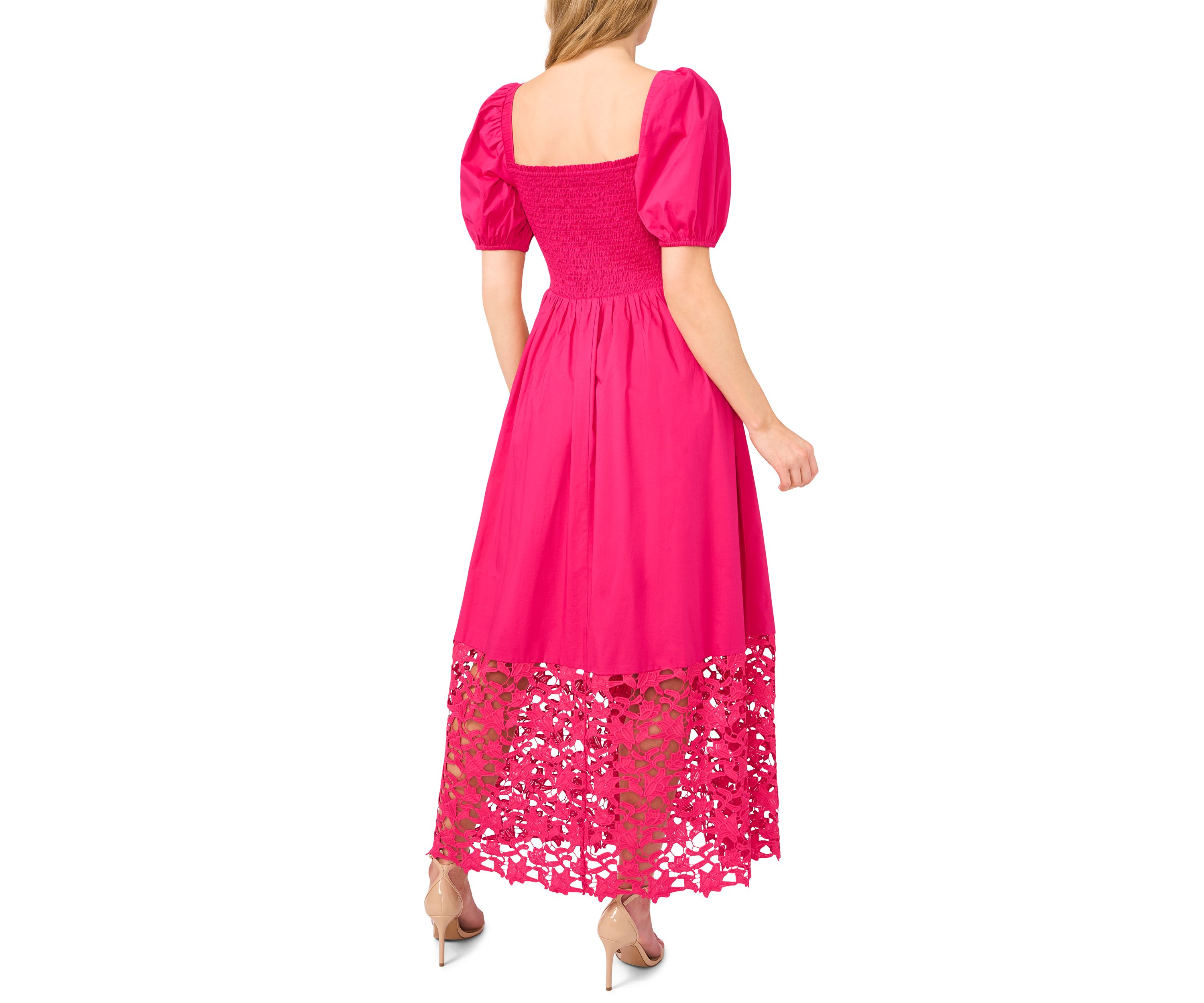 Petite Square Neck Eyelet Dress