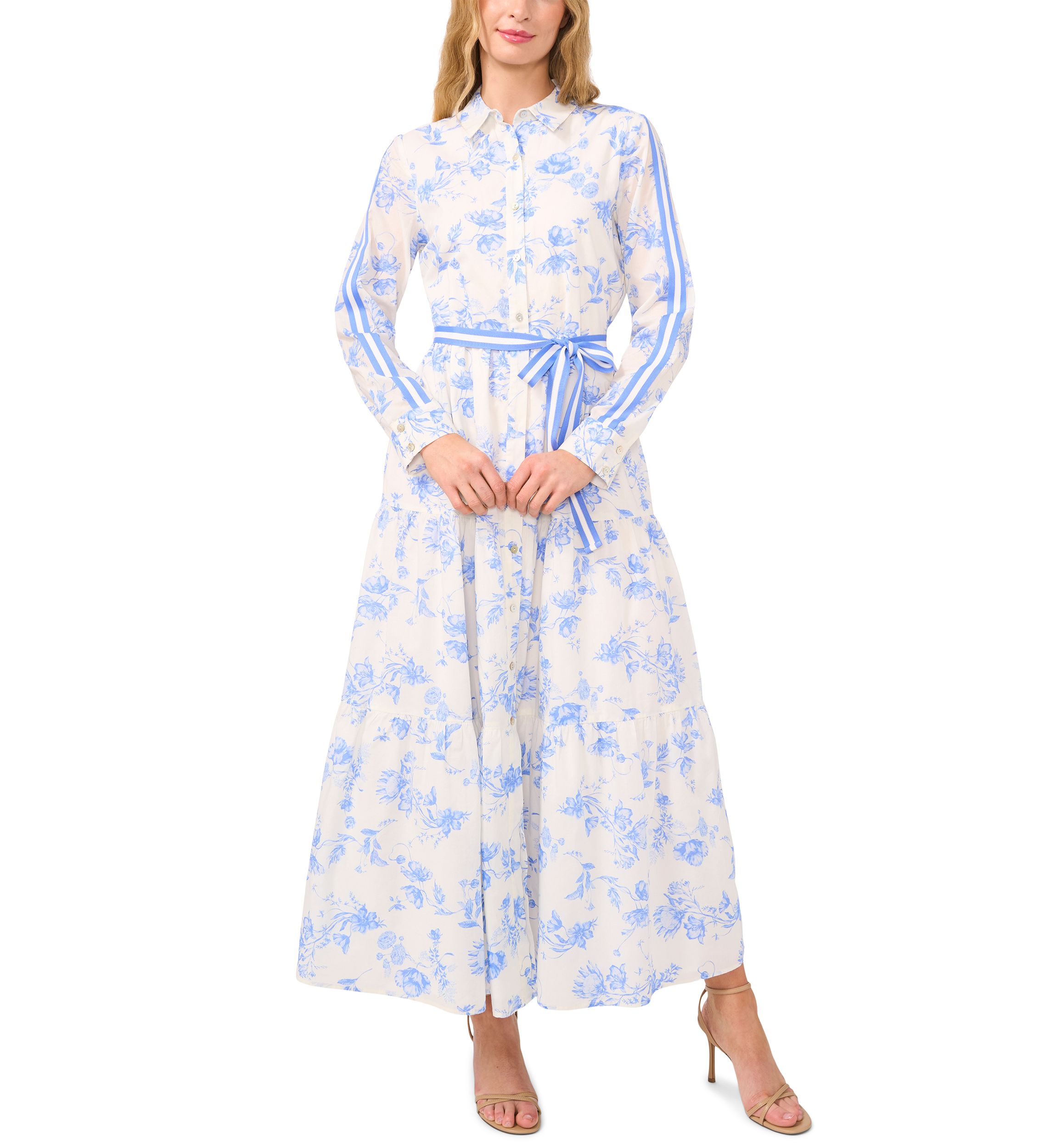 Petite Floral Printed Shirt Dress