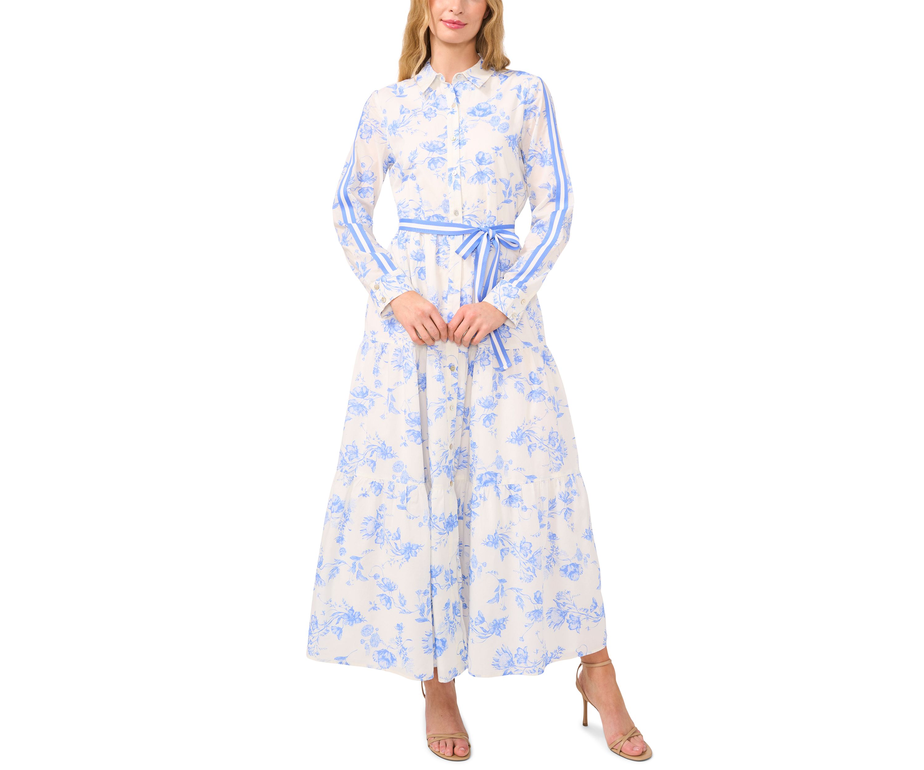 Petite Floral Printed Shirt Dress