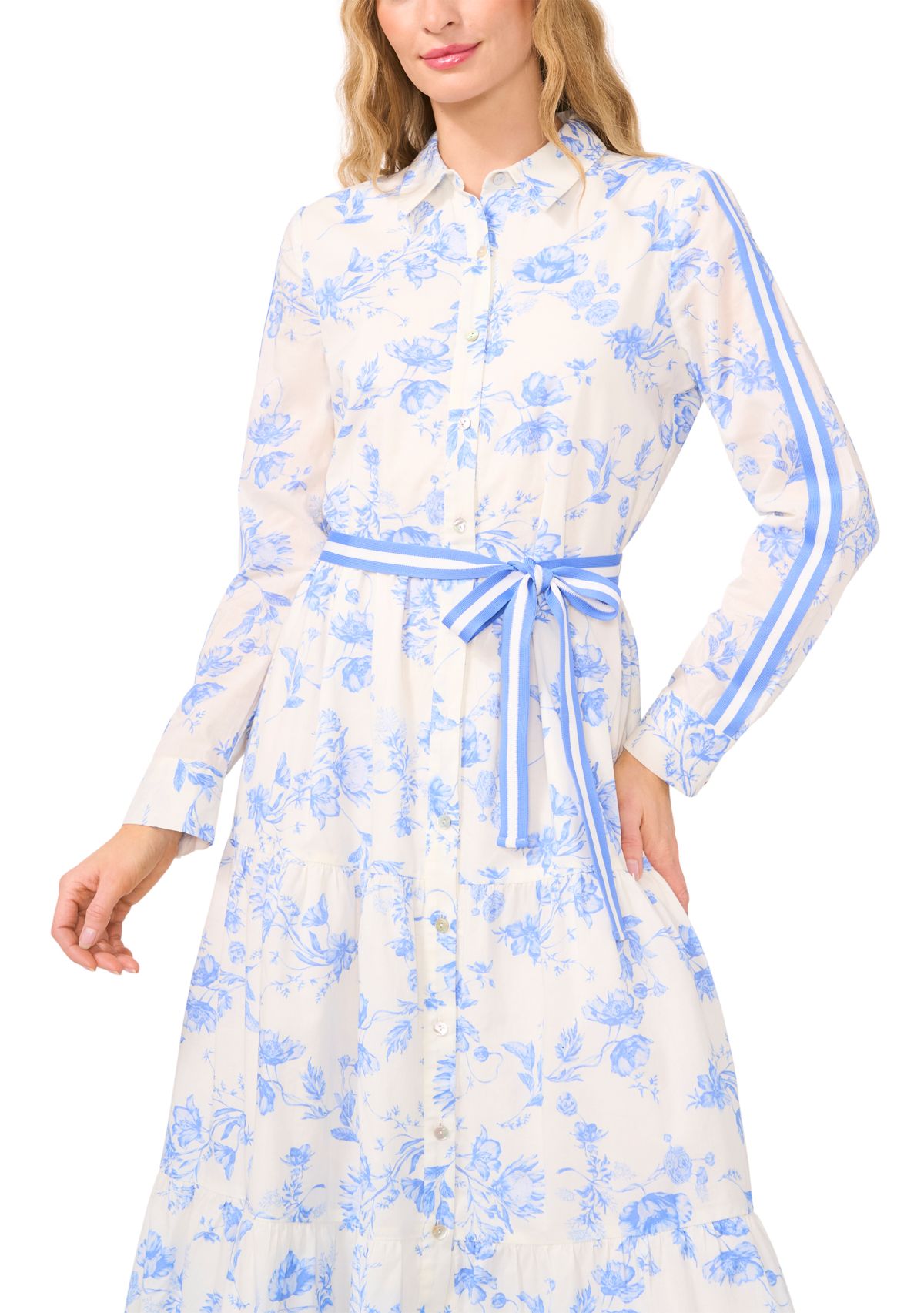 Petite Floral Printed Shirt Dress