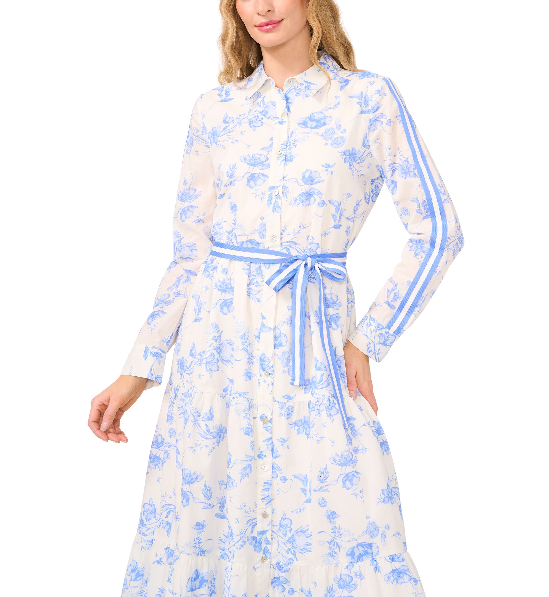 Petite Floral Printed Shirt Dress