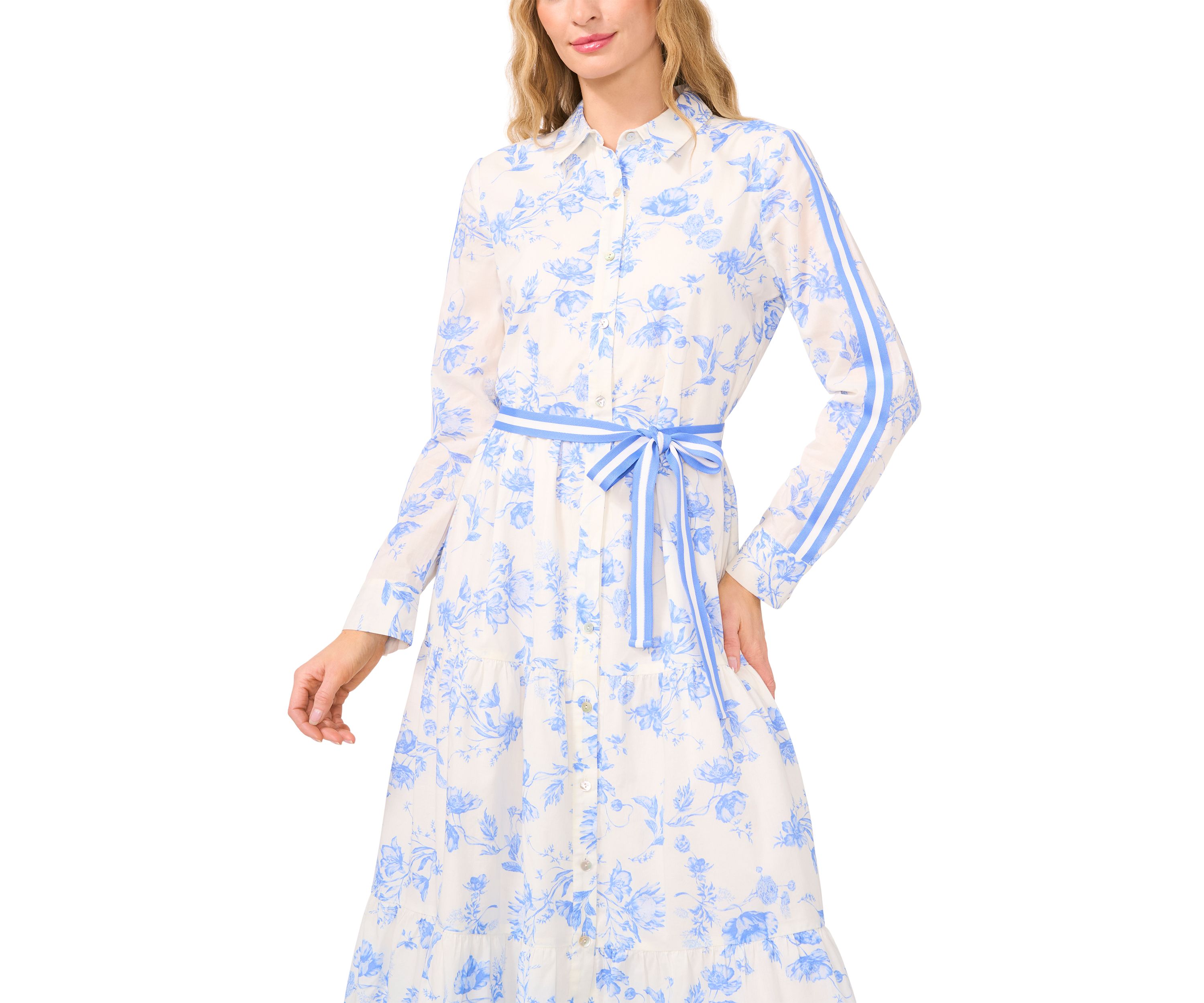 Petite Floral Printed Shirt Dress