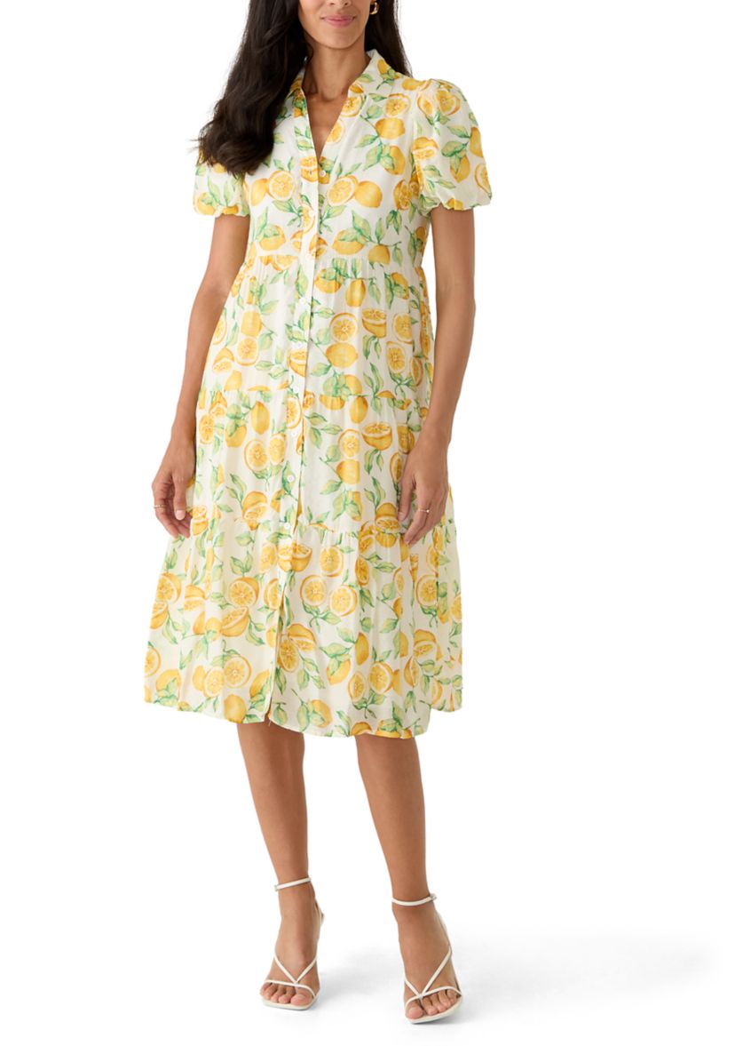 cece puff sleeve midi dress Puff Sleeve Midi Dress