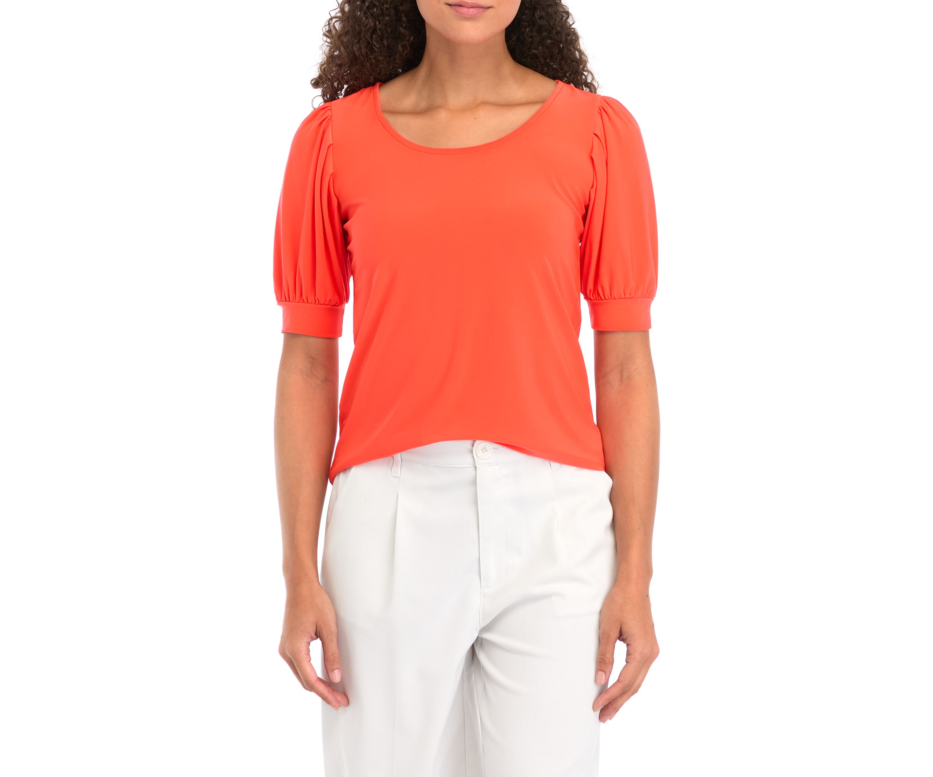 Petite Short Sleeve Scoop Neck Top