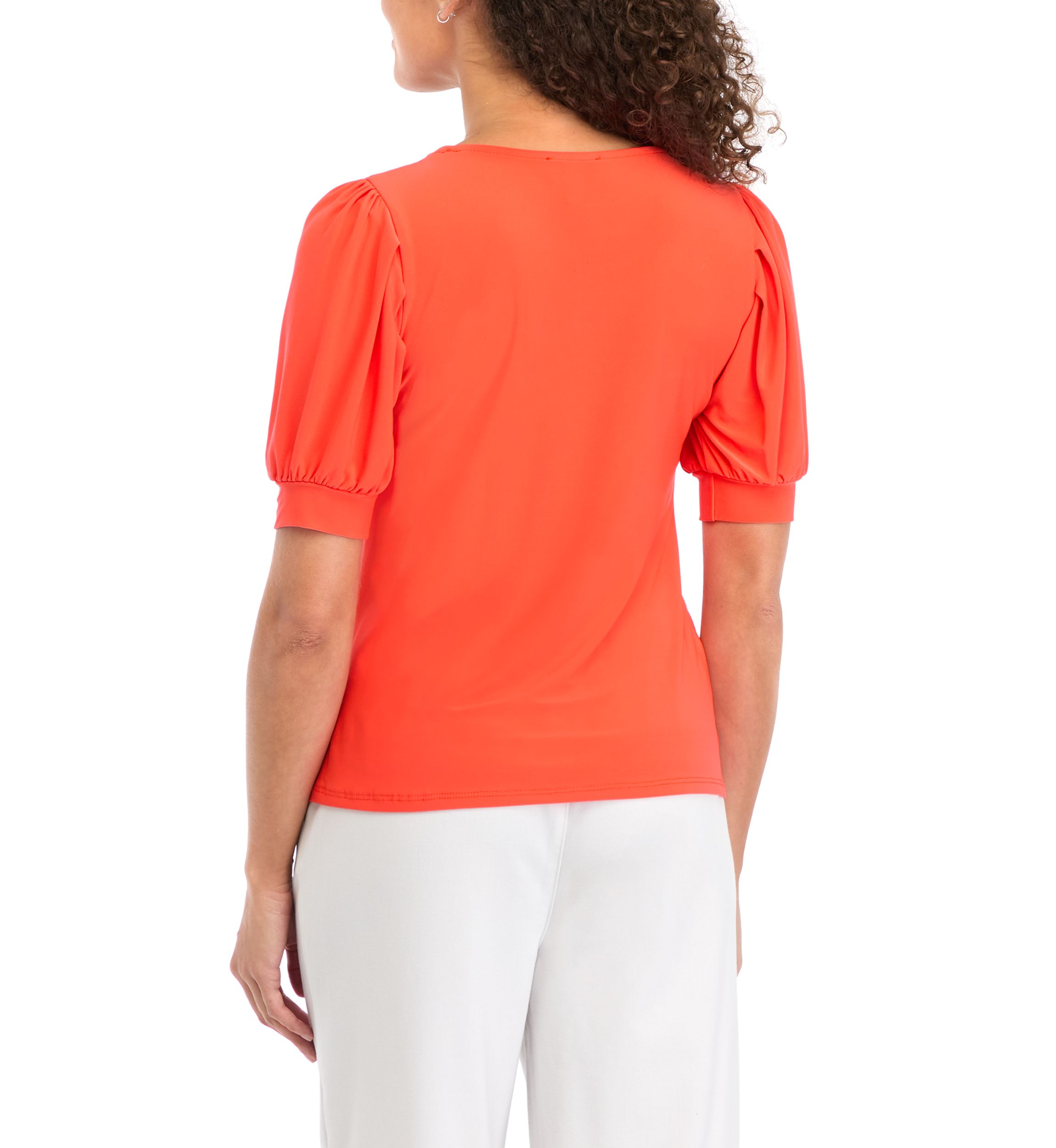 Petite Short Sleeve Scoop Neck Top