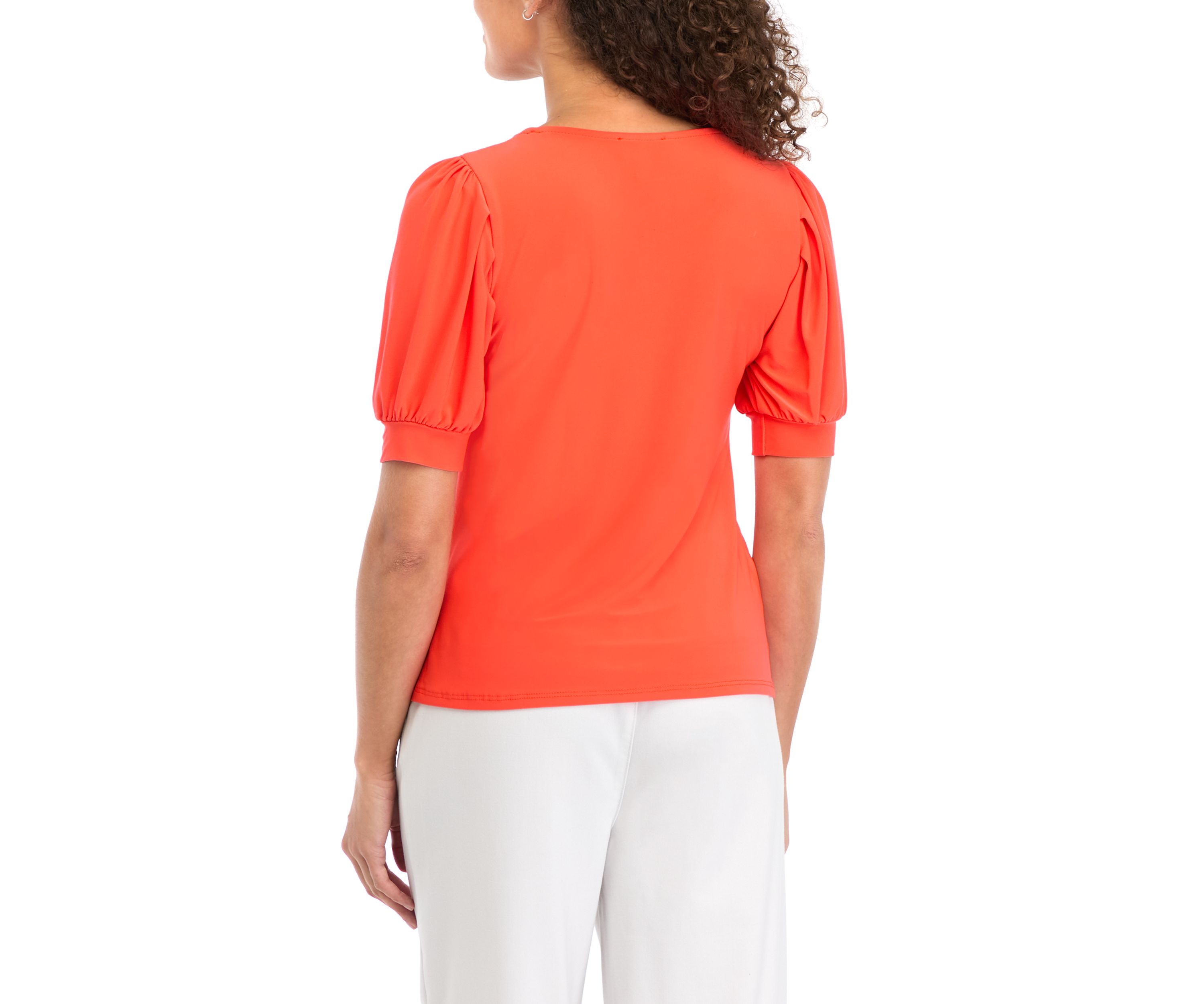 Petite Short Sleeve Scoop Neck Top
