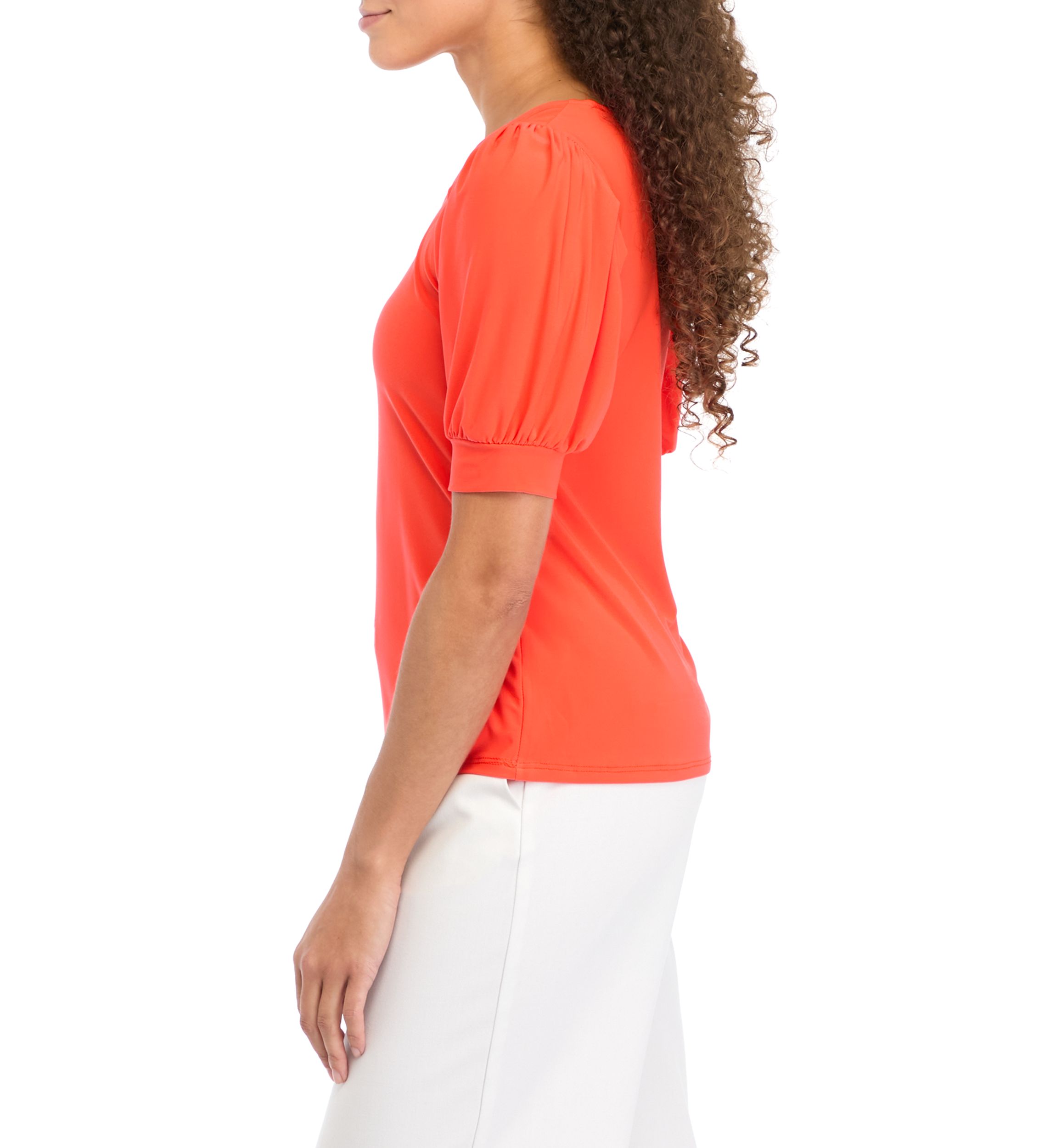 Petite Short Sleeve Scoop Neck Top