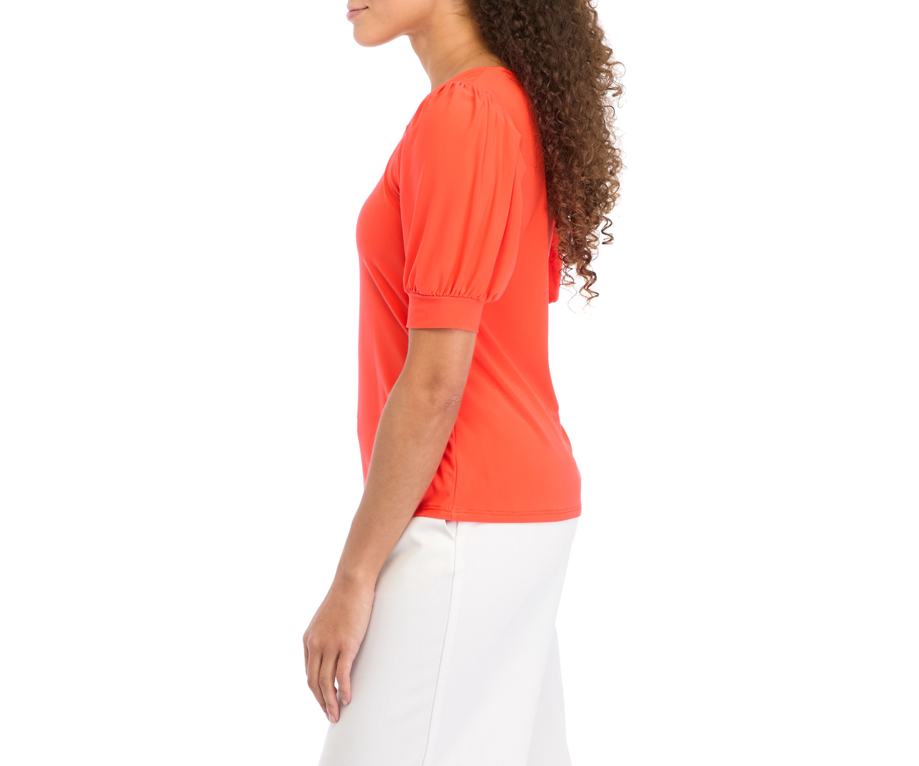 Petite Short Sleeve Scoop Neck Top