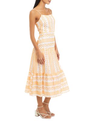 Petite Square Neck Eyelet Maxi Dress