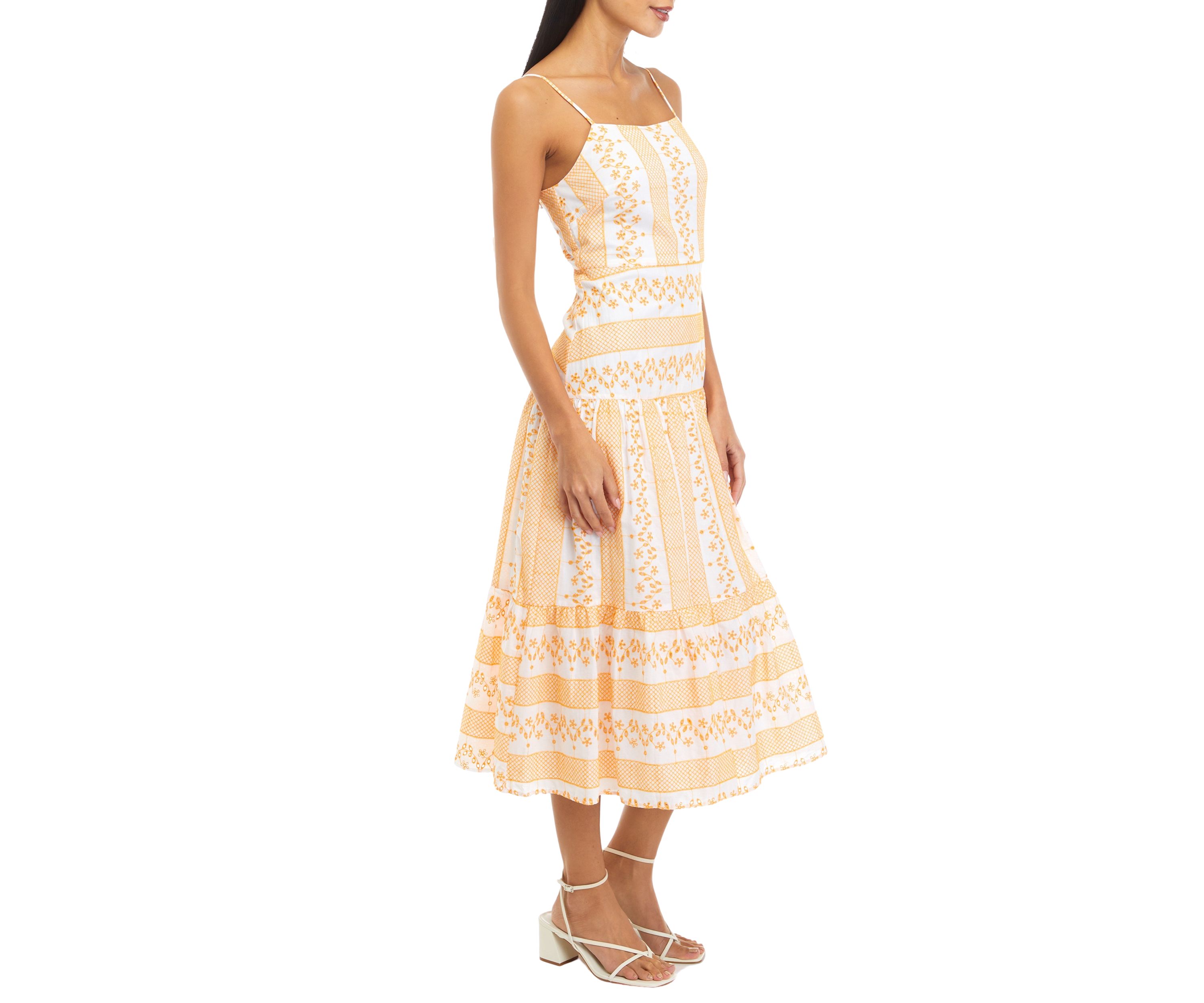 Petite Square Neck Eyelet Maxi Dress