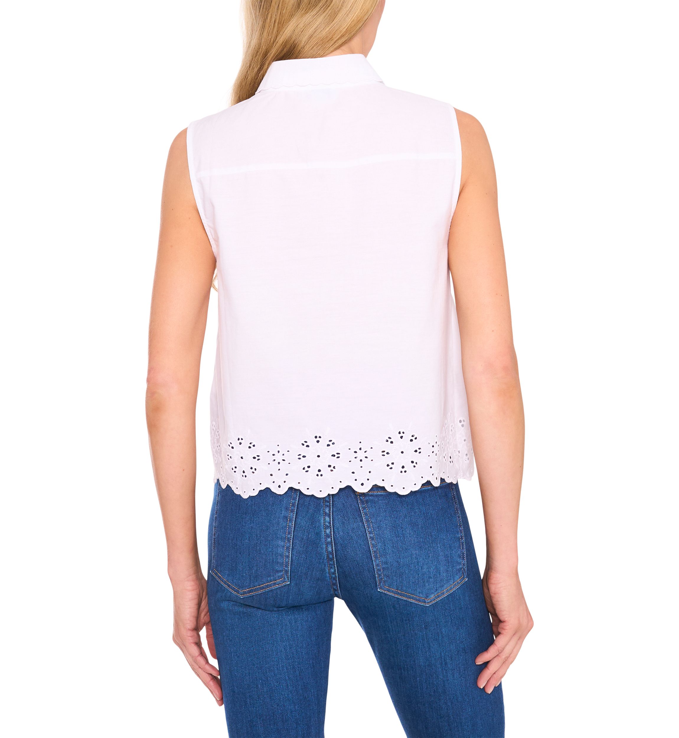 Petite Eyelet Embroidered Blouse